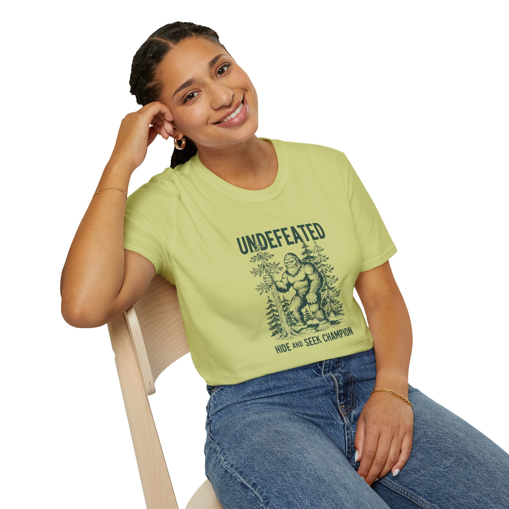 Undefeated Bigfoot T-Shirt — 'Hide and Seek Champion' Graphic Tee