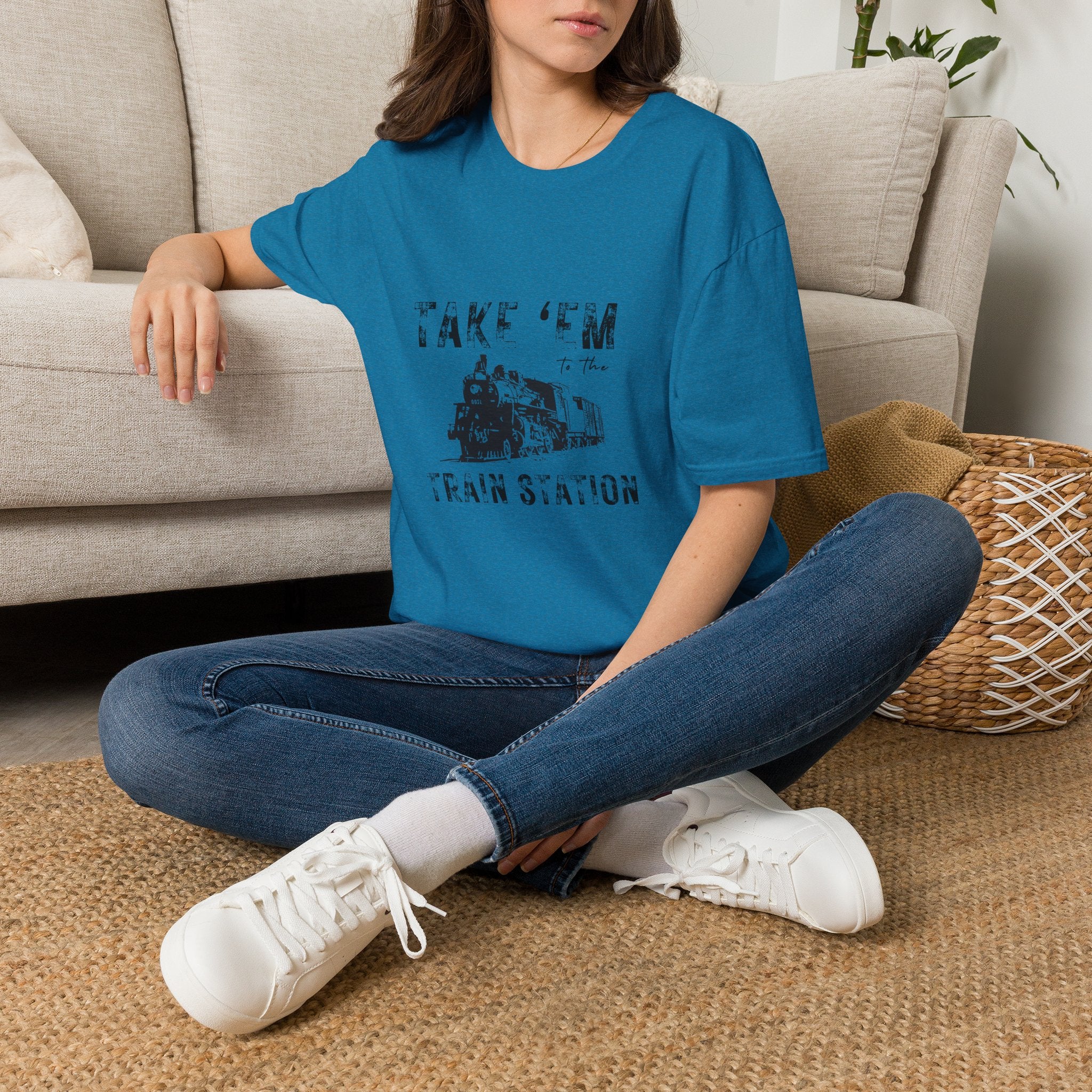 Take 'Em to the Train Station T-Shirt — Funny Sarcastic Gift Vintage Engine Graphic Tee