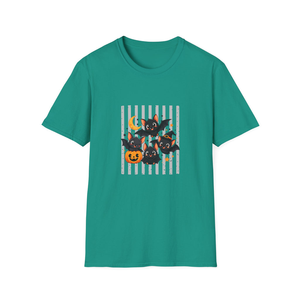 Halloween Bats Pumpkin Moon T-Shirt — Cute Spooky Gift for Women Graphic Tee