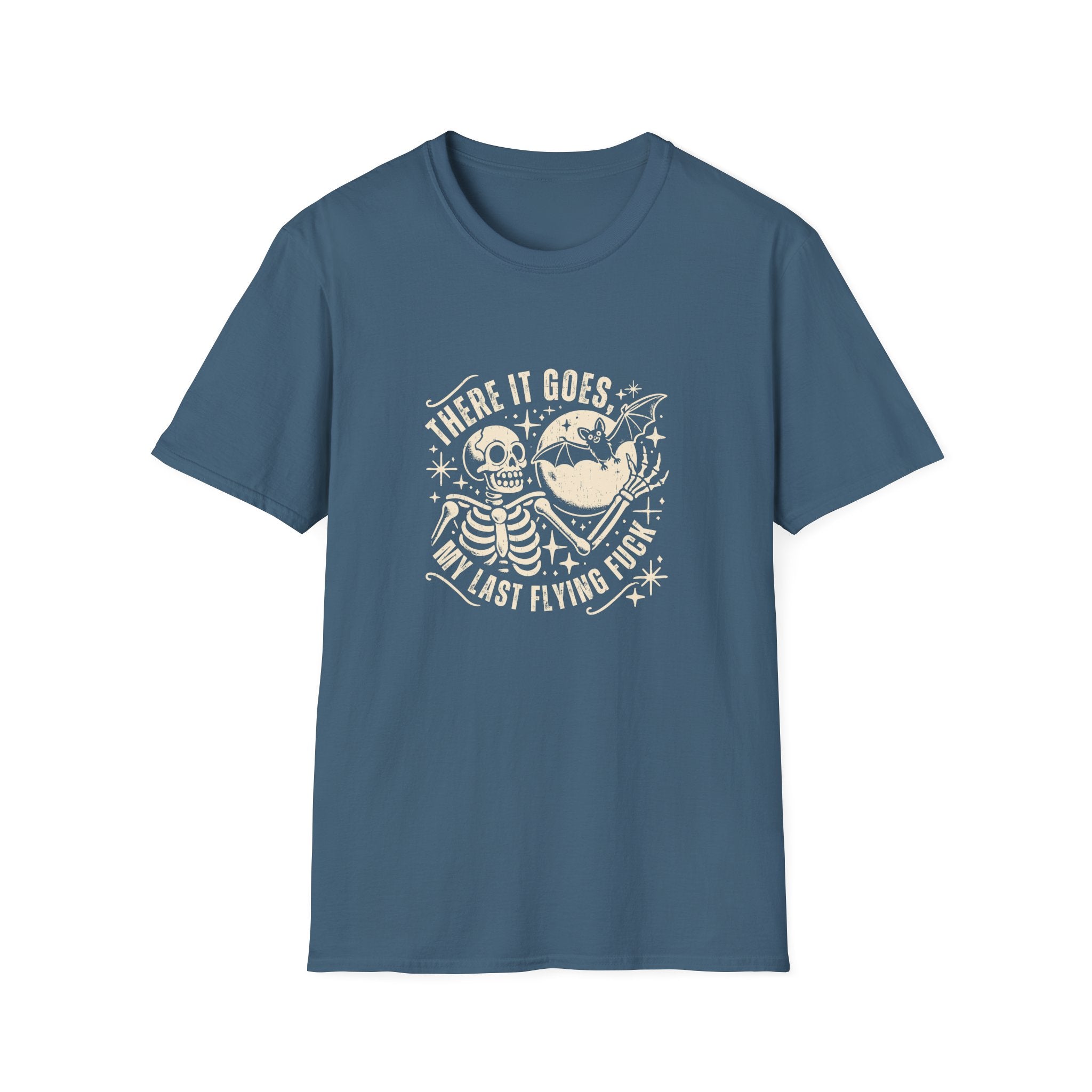 There It Goes Skull Moon & Bat T-Shirt — Cute Halloween Gift for Women Graphic Tee