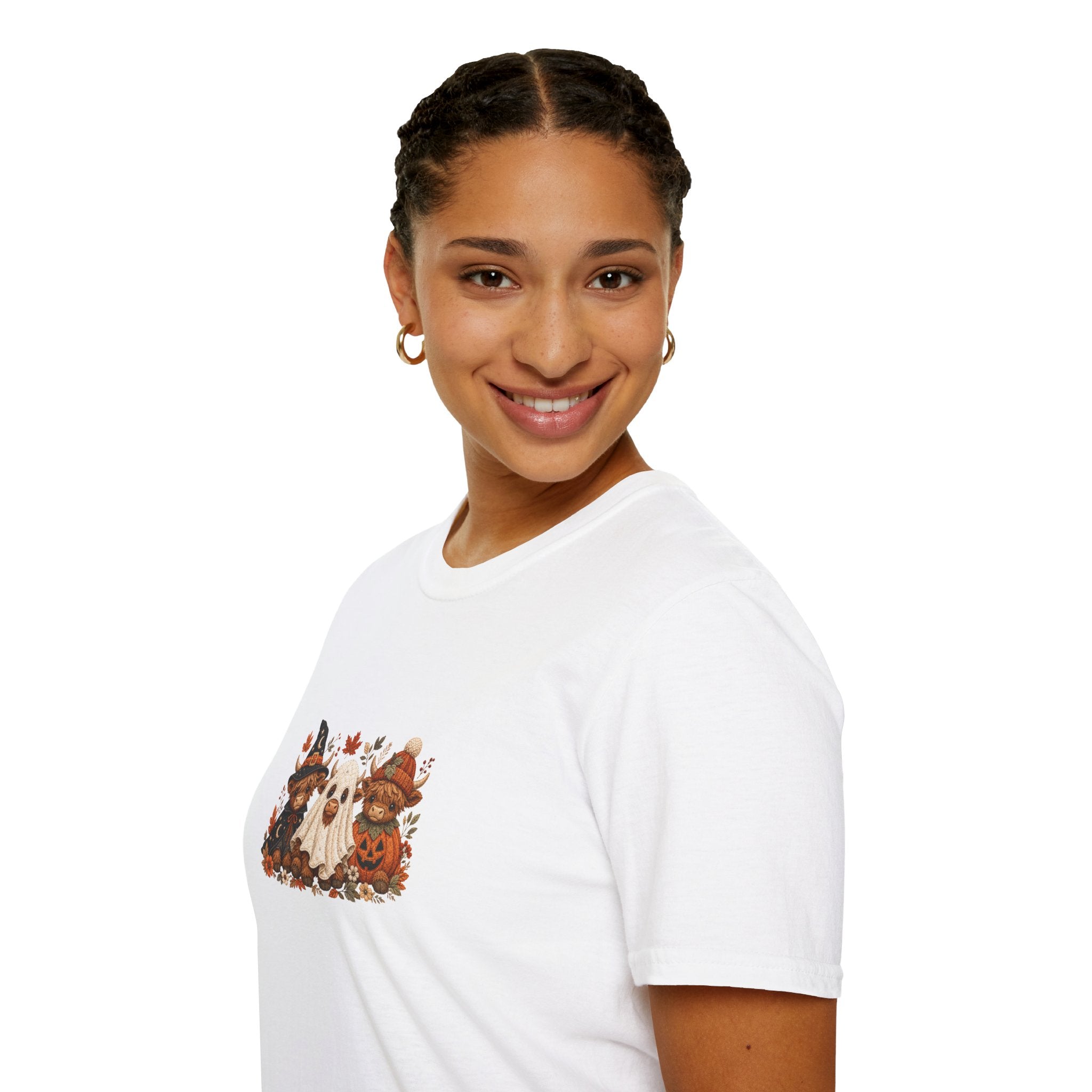 Halloween Cows Trio T-Shirt — Cute Funny Gift for Her Ghost & Pumpkin Fall Tee