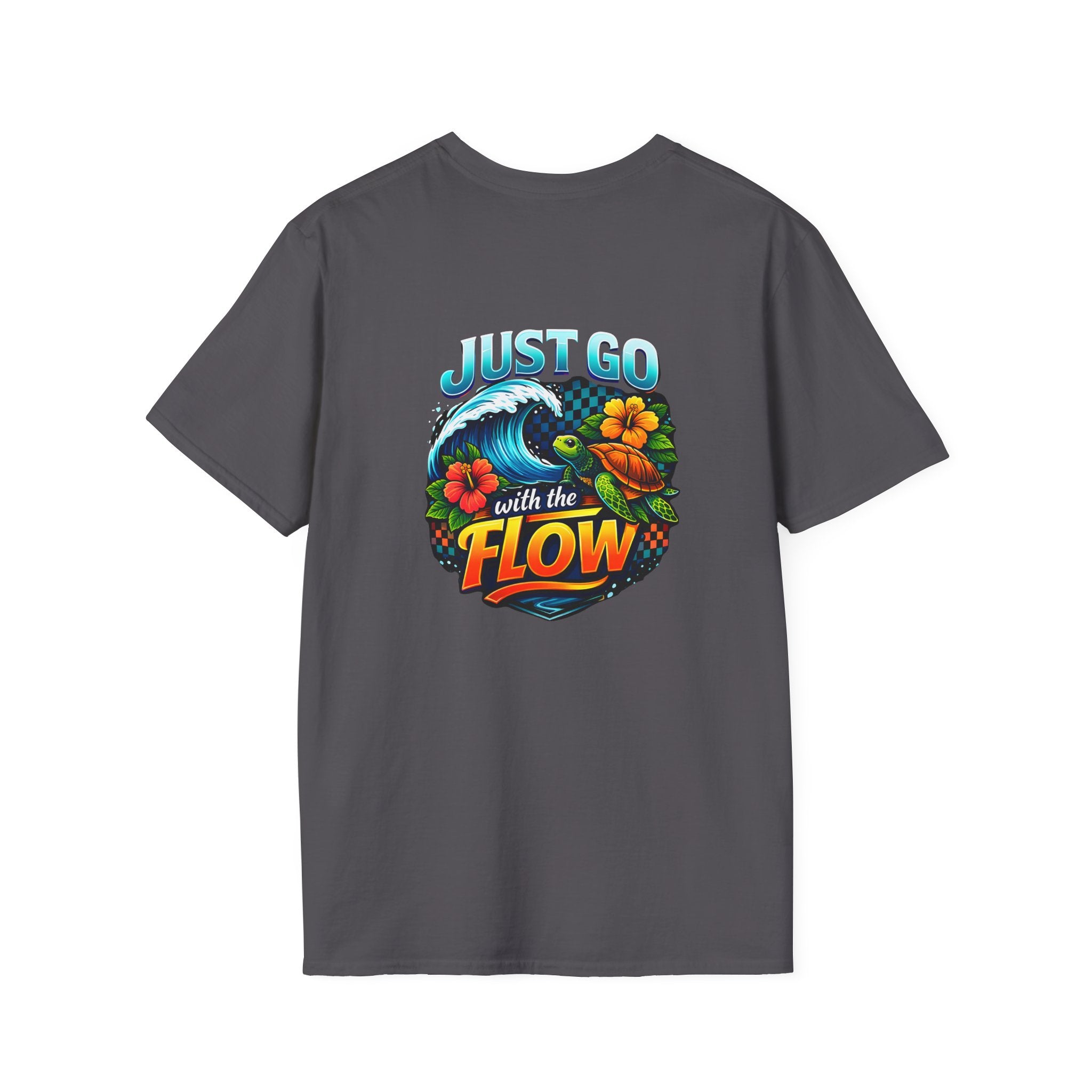 Go With the Flow Sea Turtle T-Shirt — Cute Beach Gift for Women Ocean Floral Tee