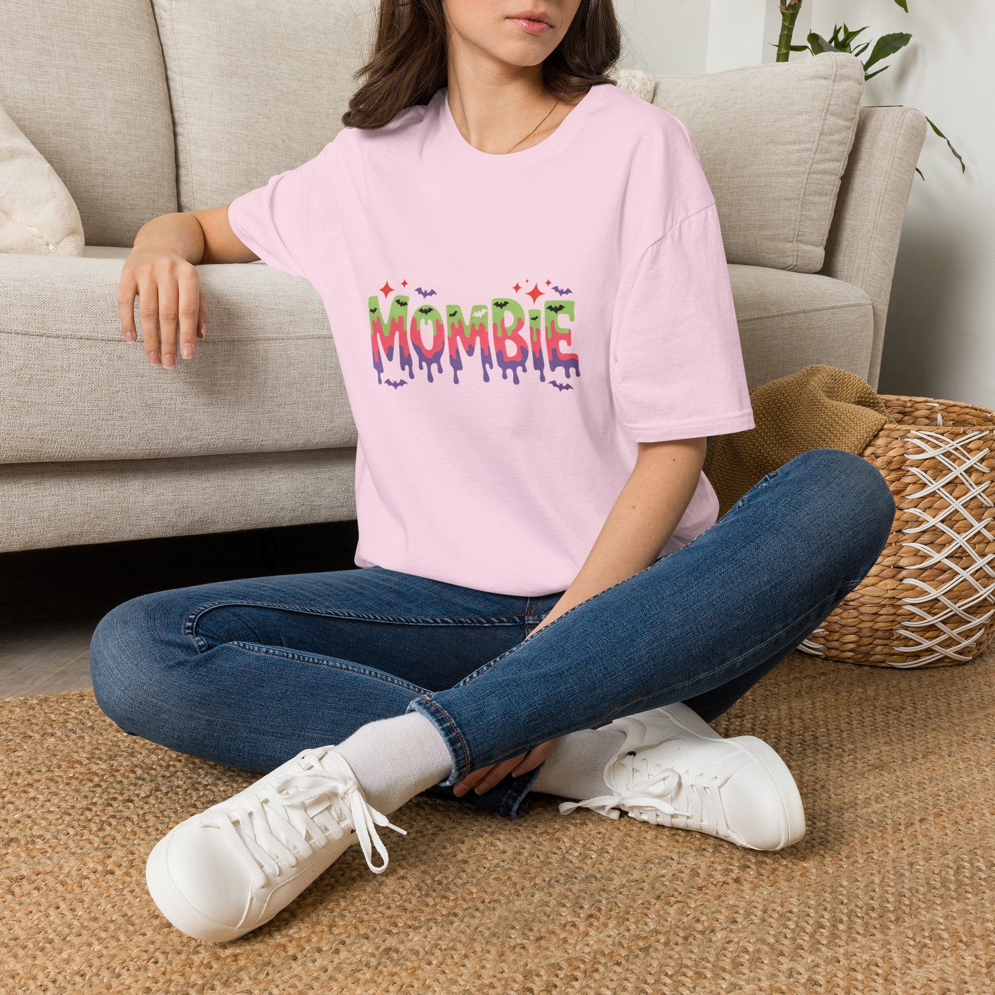 Mombie Halloween T-Shirt — Funny Zombie Mom Gift for Her Neon Graphic Tee