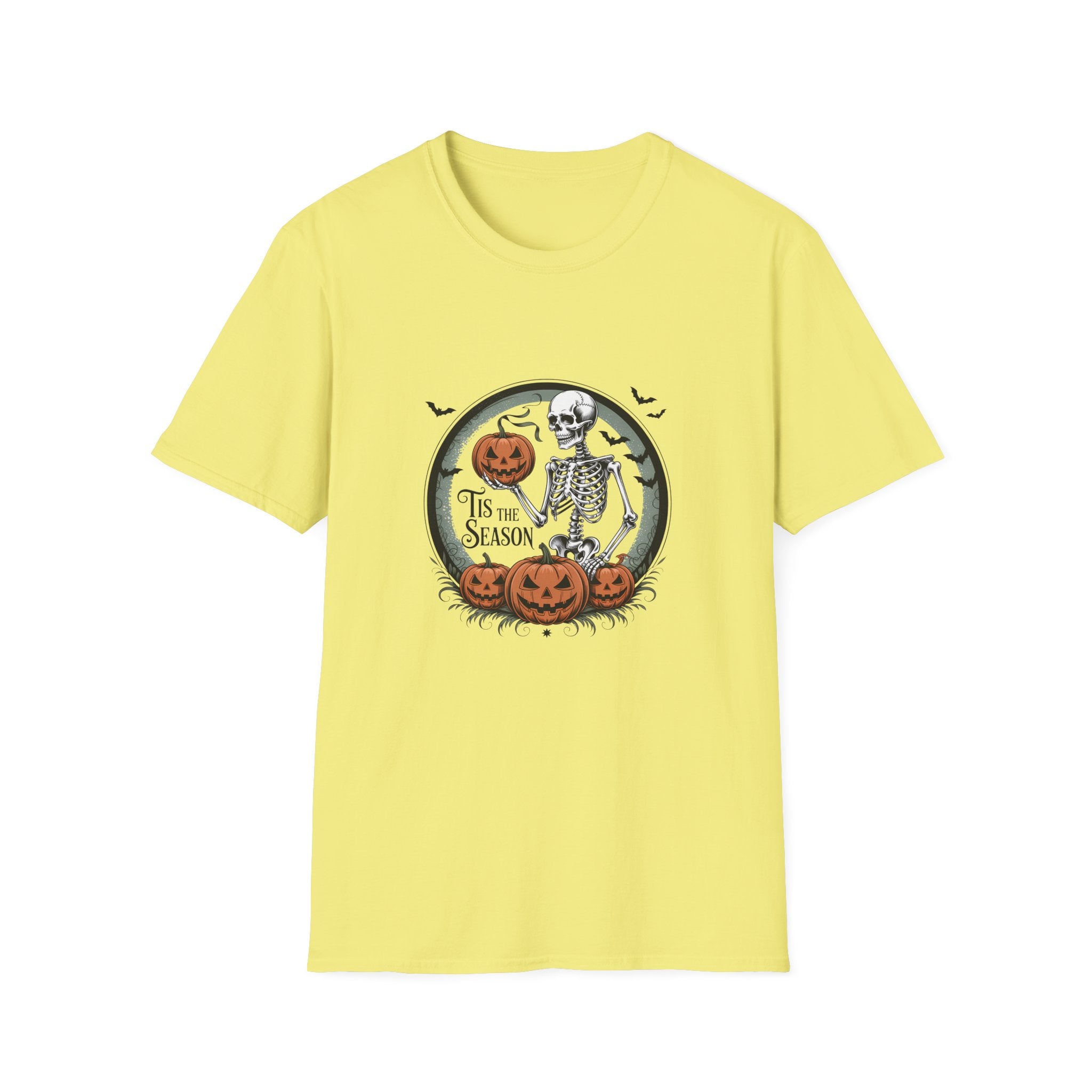 Tis the Season Skeleton Pumpkin T-Shirt — Funny Halloween Gift for Women Graphic Tee