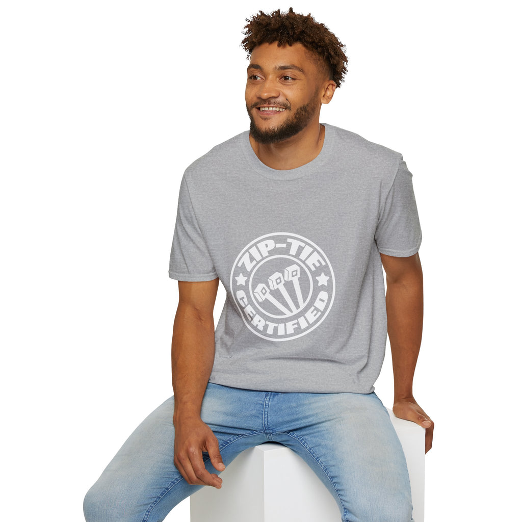 Zip-Tie Certified T-Shirt — Funny Handyman Gift for Him Bold Graphic Tee