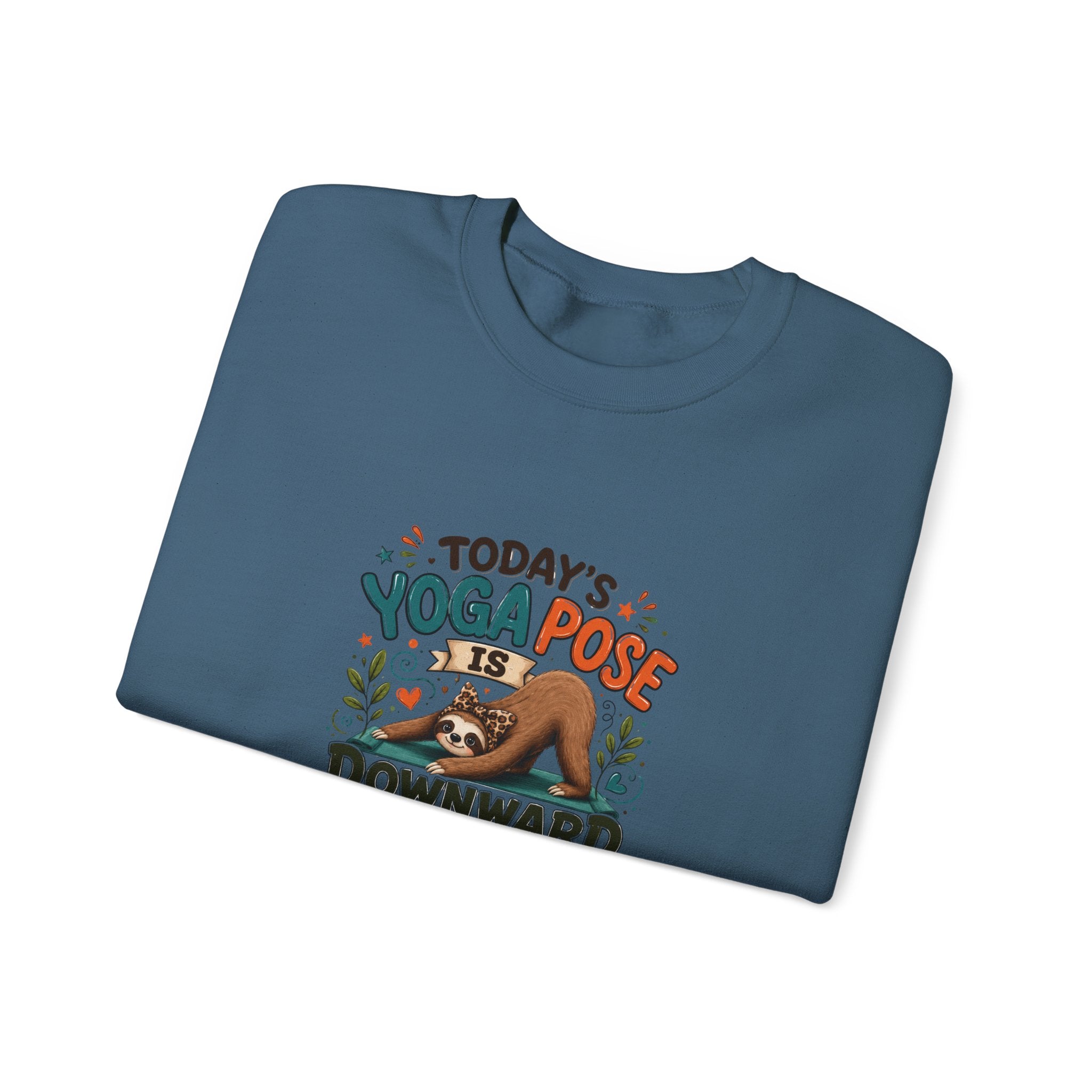 Downward Spiral Sloth Sweatshirt — Funny Lazy Gift for Her Yoga Pose Crewneck