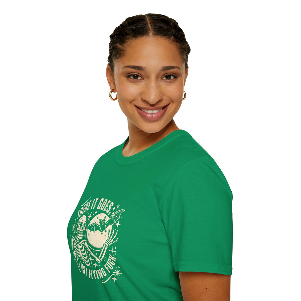 There It Goes Skull Moon & Bat T-Shirt — Cute Halloween Gift for Women Graphic Tee