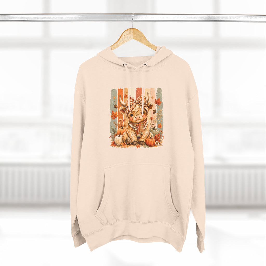 Autumn Pumpkin Cow Hoodie — Cute Fall Gift for Women Cozy Graphic Pullover