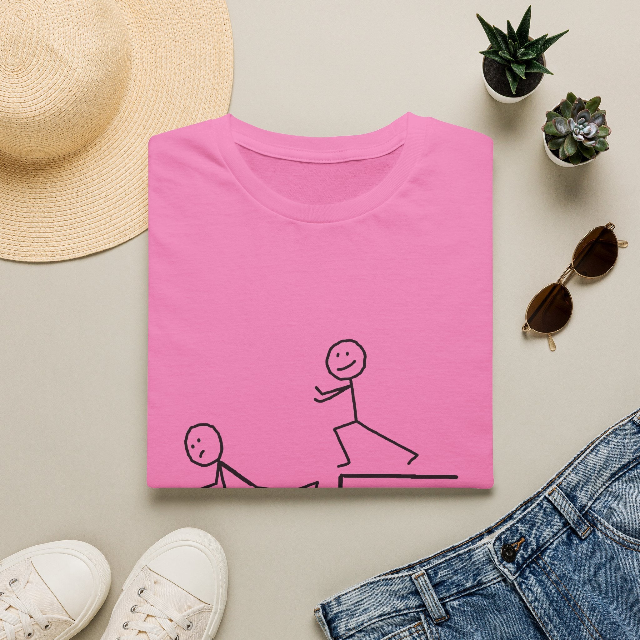 T-Shirt — "Some People Just Need a Pat on the Back" Stick Figure Humor Tee