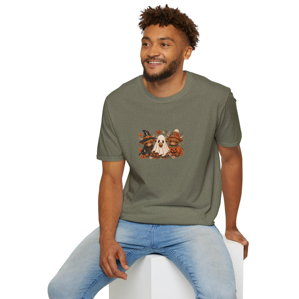 Halloween Cows Trio T-Shirt — Cute Funny Gift for Her Ghost & Pumpkin Fall Tee