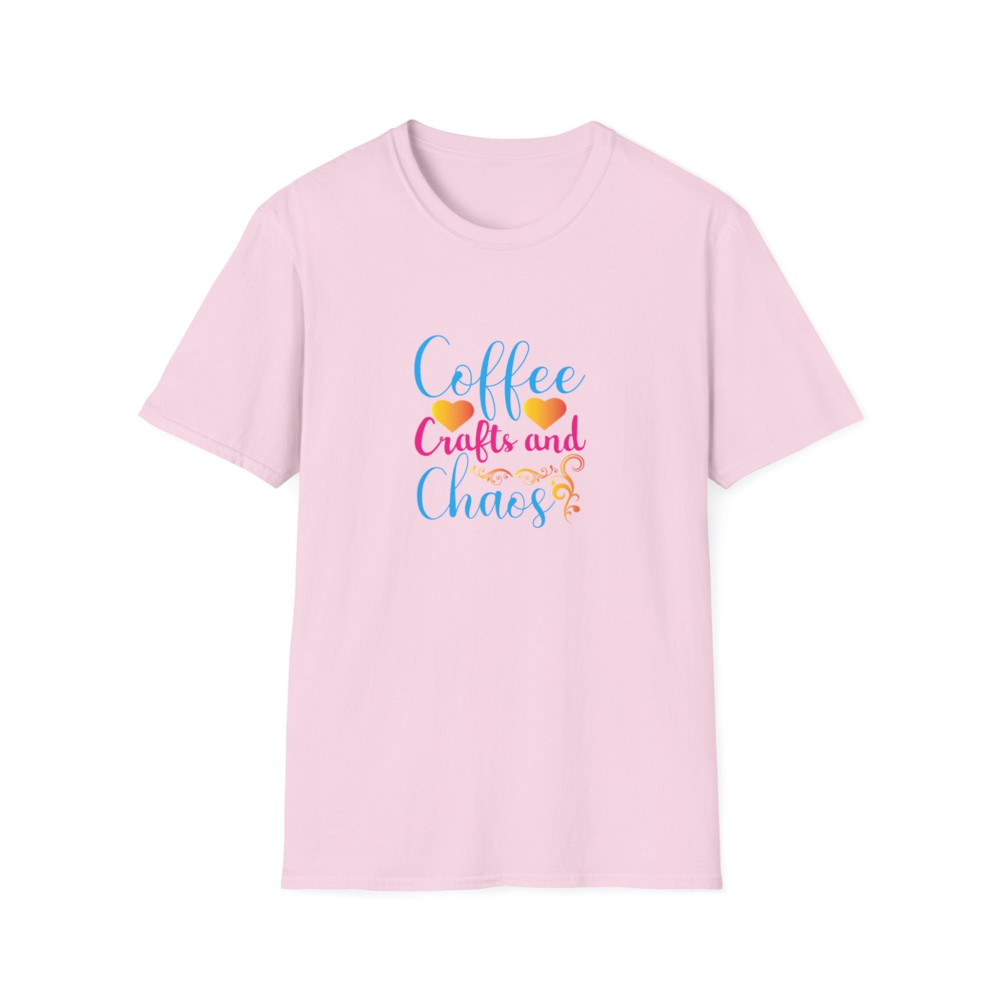 Coffee Crafts and Chaos T-Shirt — Funny Gift for Crafty Women Sarcastic Graphic Tee