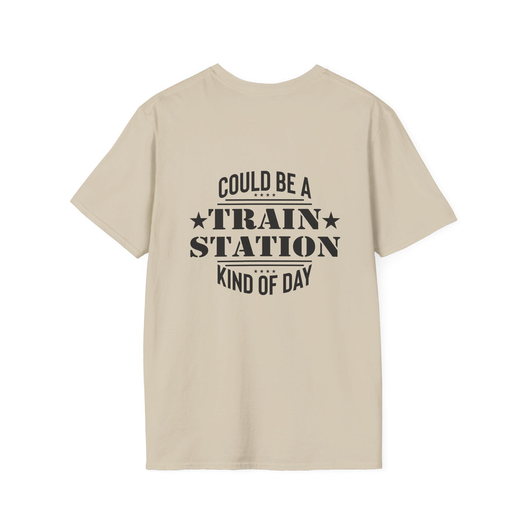 Could Be a Train Station Kind of Day T-Shirt — Funny Sarcastic Gift for Her Pocket Tee