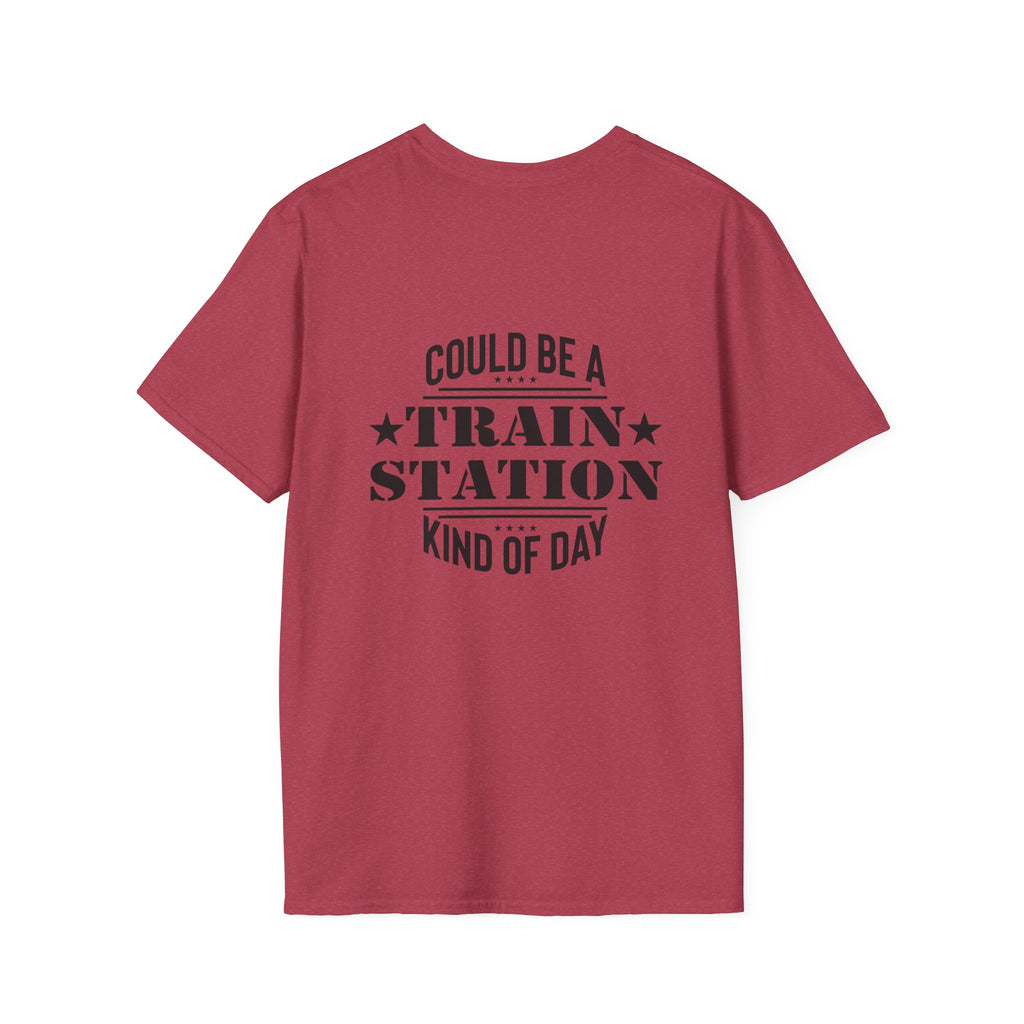 Could Be a Train Station Kind of Day T-Shirt — Funny Sarcastic Gift for Her Pocket Tee