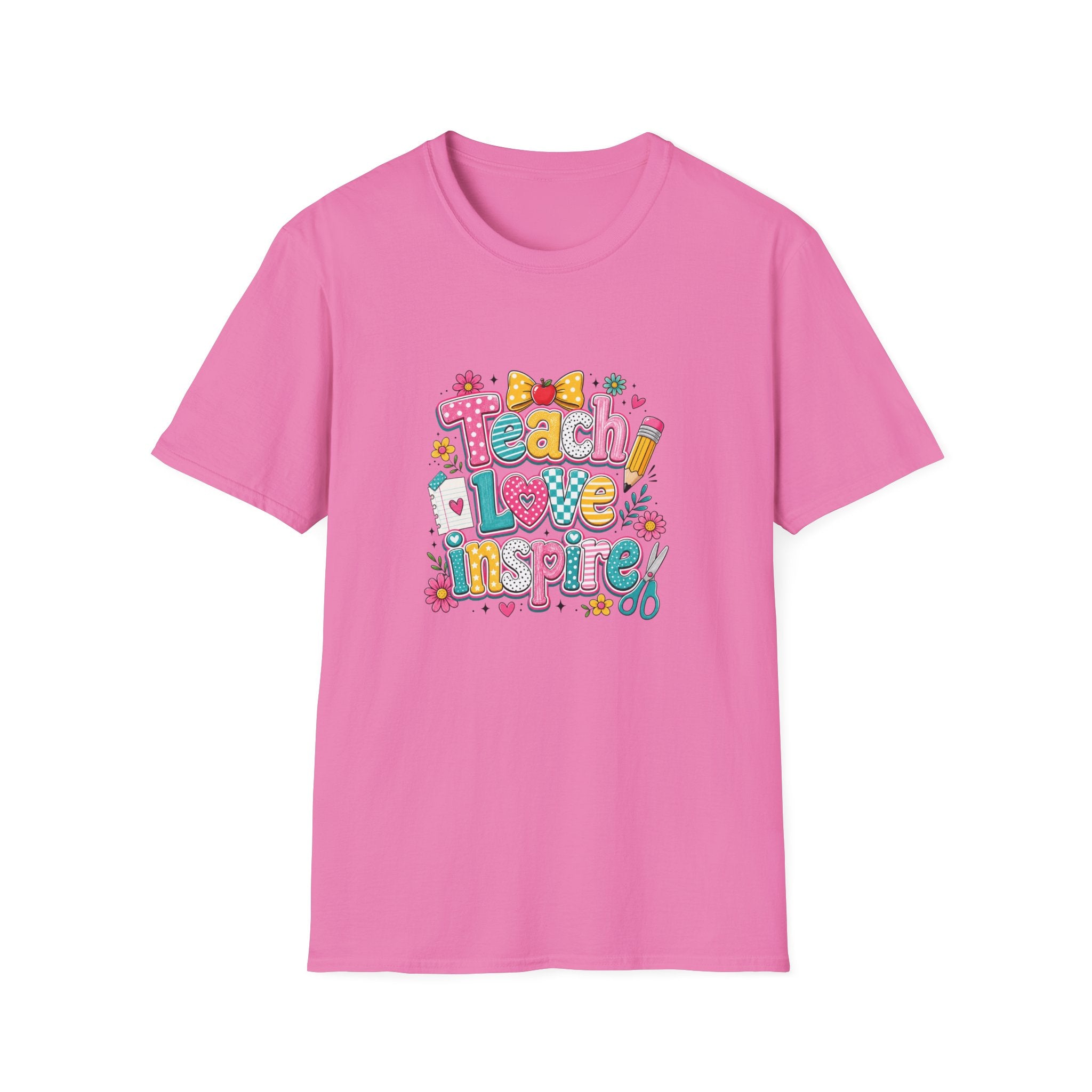 Teach Love Inspire T-Shirt — Cute Colorful Teacher Gift School Appreciation Tee