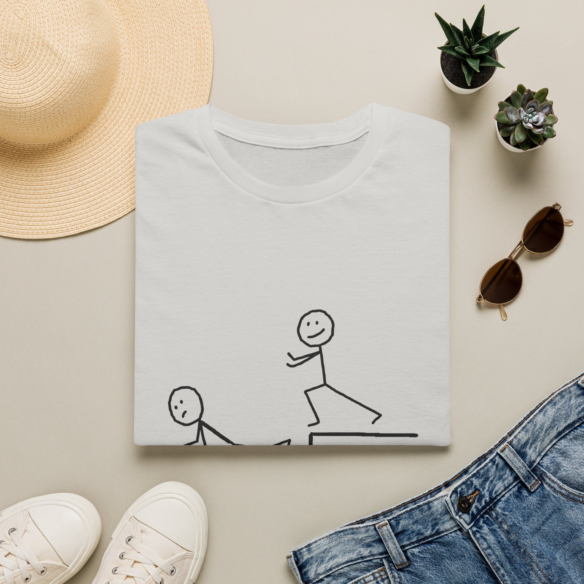 T-Shirt — "Some People Just Need a Pat on the Back" Stick Figure Humor Tee