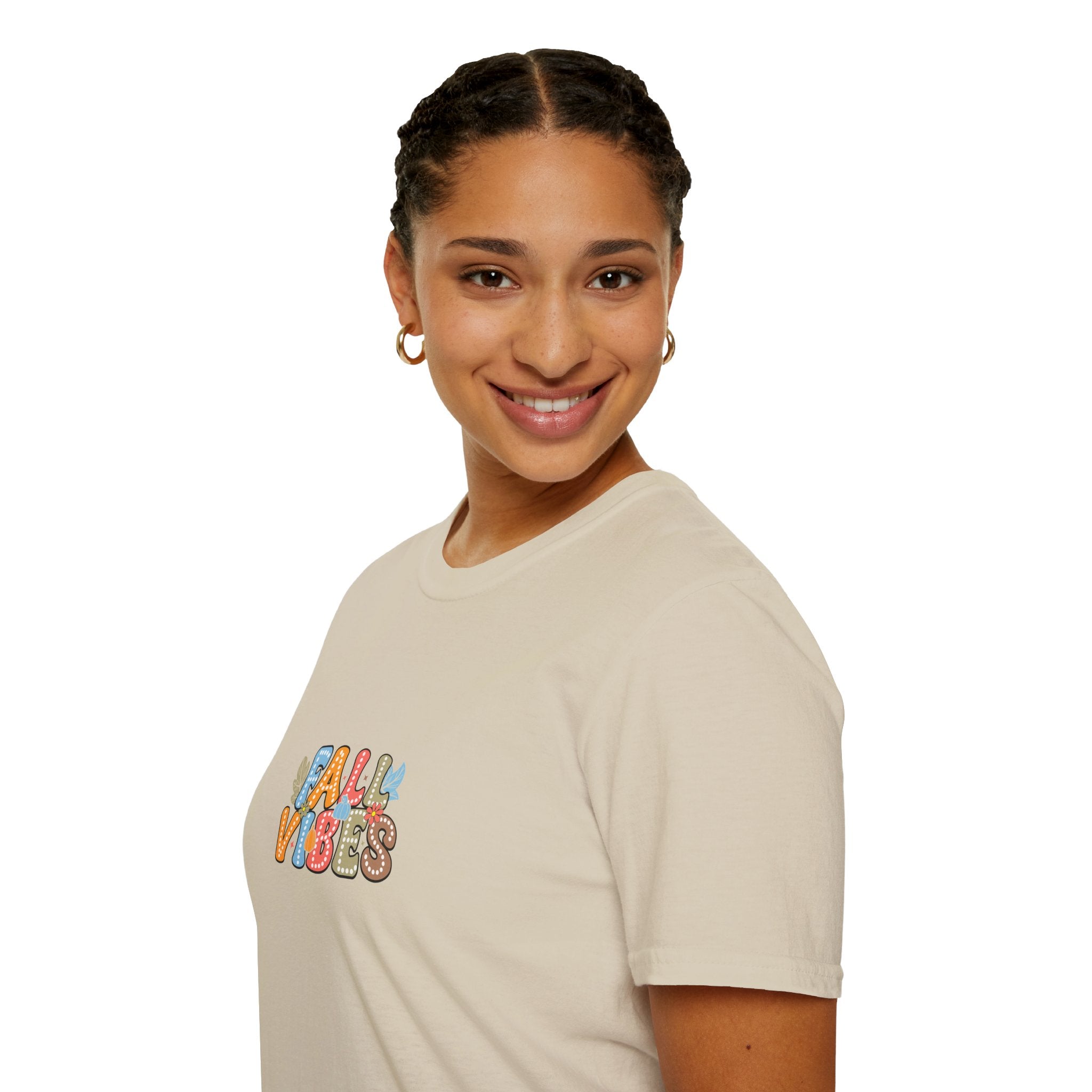 Fall Vibes Colorful Autumn T-Shirt — Cute Fall Gift for Women Graphic Tee