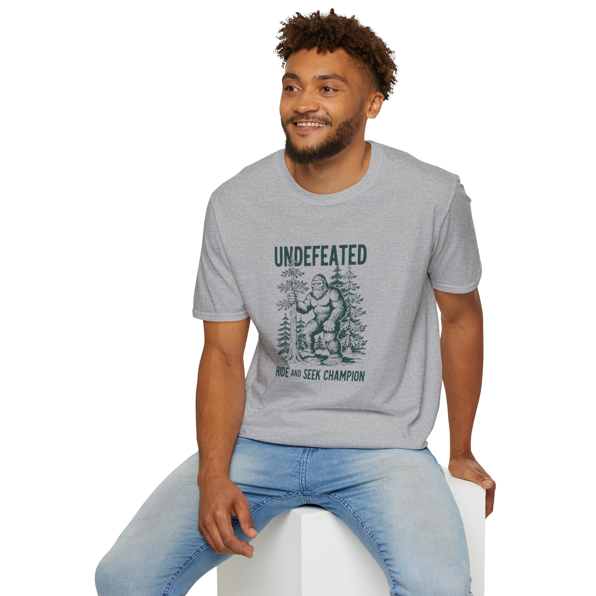 Undefeated Bigfoot T-Shirt — 'Hide and Seek Champion' Graphic Tee