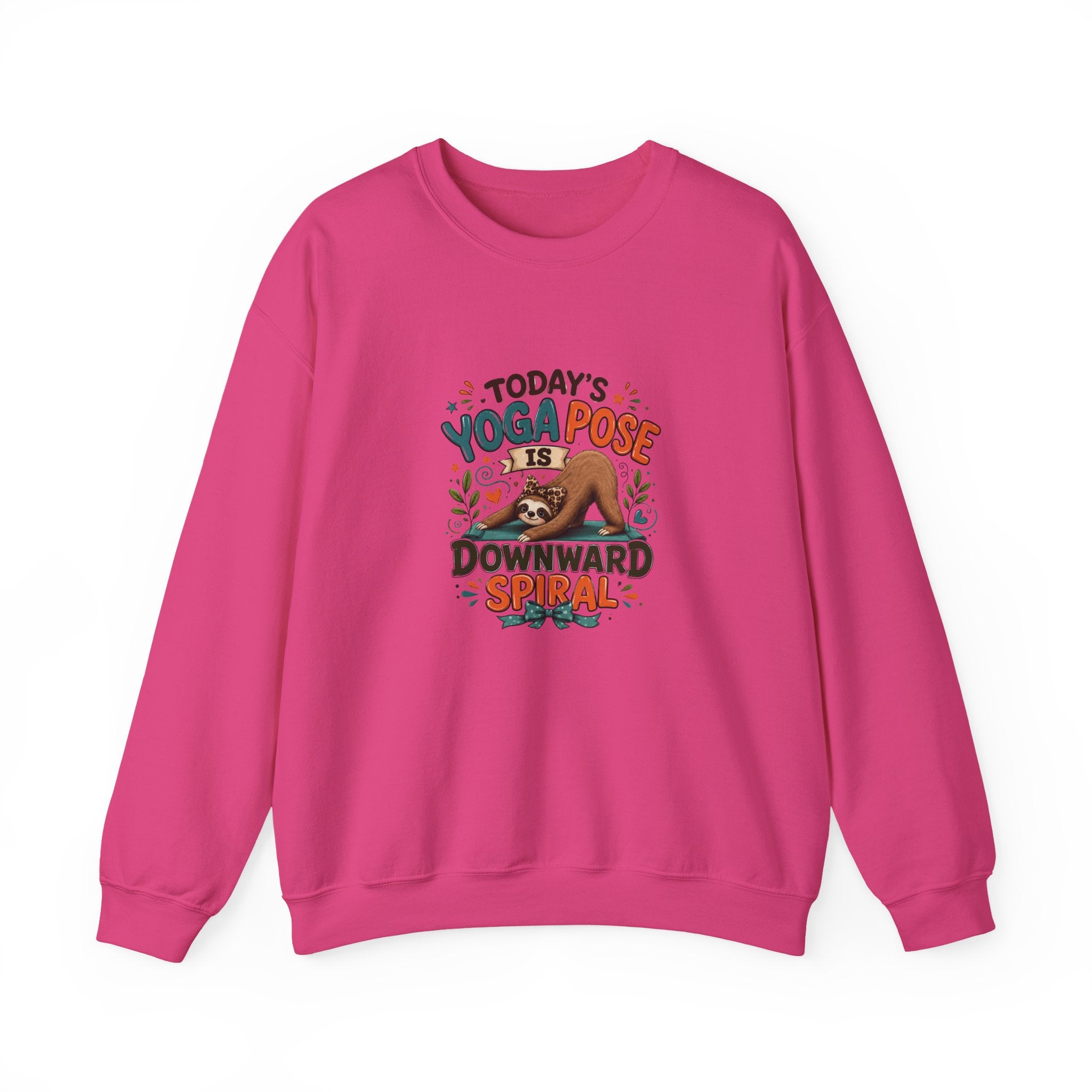 Downward Spiral Sloth Sweatshirt — Funny Lazy Gift for Her Yoga Pose Crewneck
