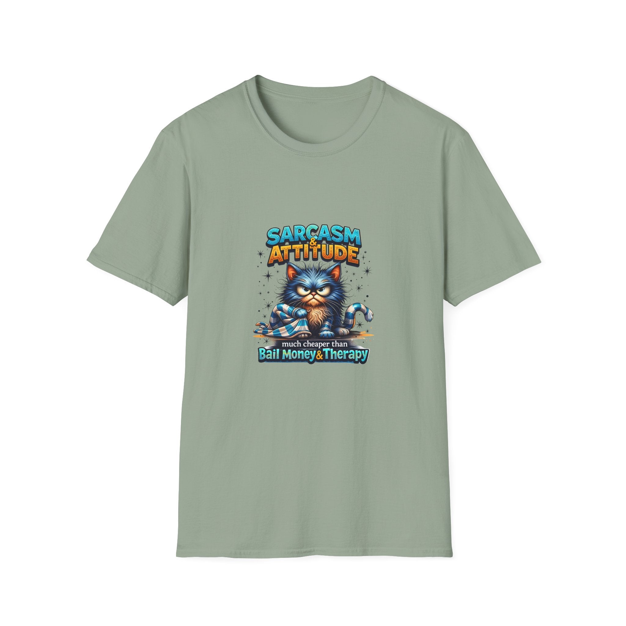 Sarcasm & Attitude Grumpy Cat T-Shirt — Funny Sarcastic Gift for Her Graphic Tee