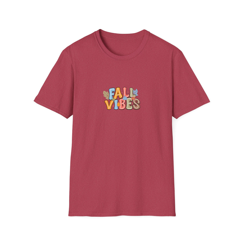 Fall Vibes Colorful Autumn T-Shirt — Cute Fall Gift for Women Graphic Tee