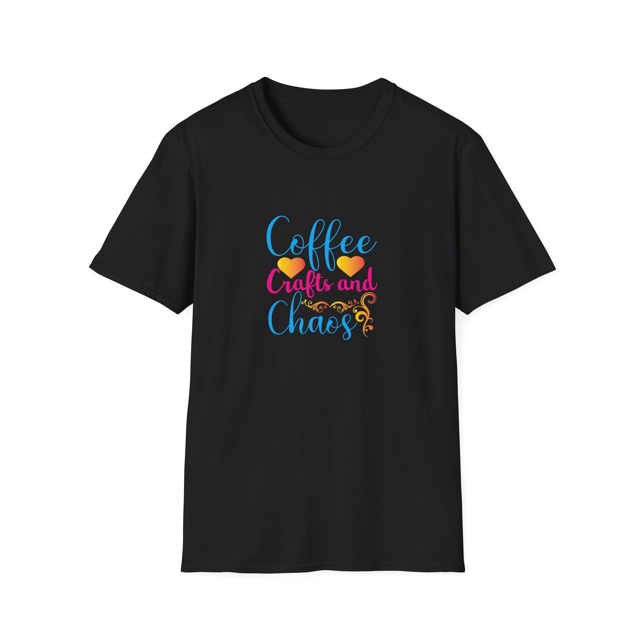 Coffee Crafts and Chaos T-Shirt — Funny Gift for Crafty Women Sarcastic Graphic Tee