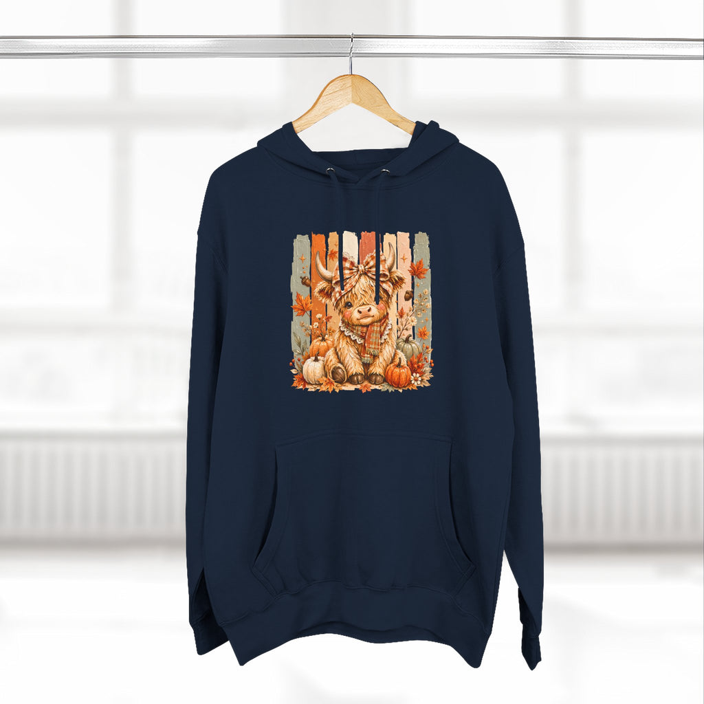 Autumn Pumpkin Cow Hoodie — Cute Fall Gift for Women Cozy Graphic Pullover