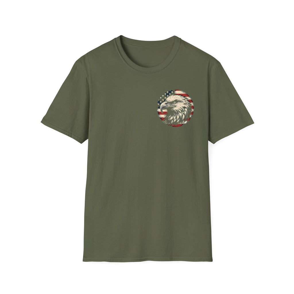 Patriotic Bald Eagle T-Shirt — American Flag Gift for Him Fourth of July Graphic Tee