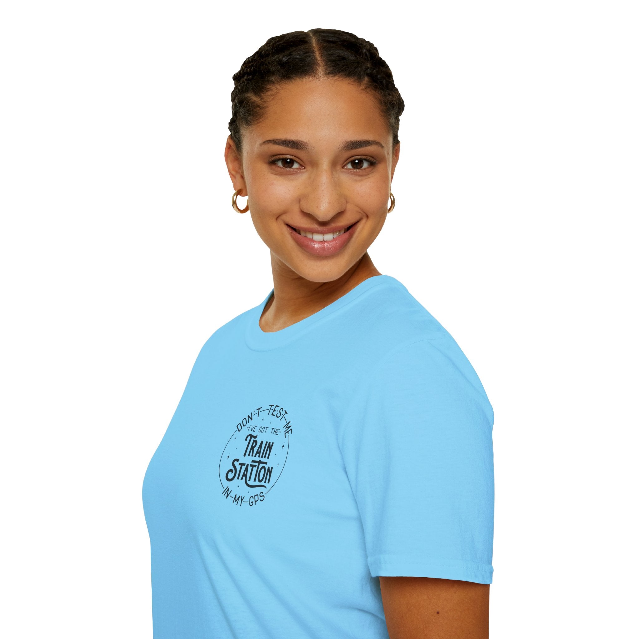 Train Station GPS T-Shirt — Funny Travel Quote Gift for Her Sarcastic Graphic Tee