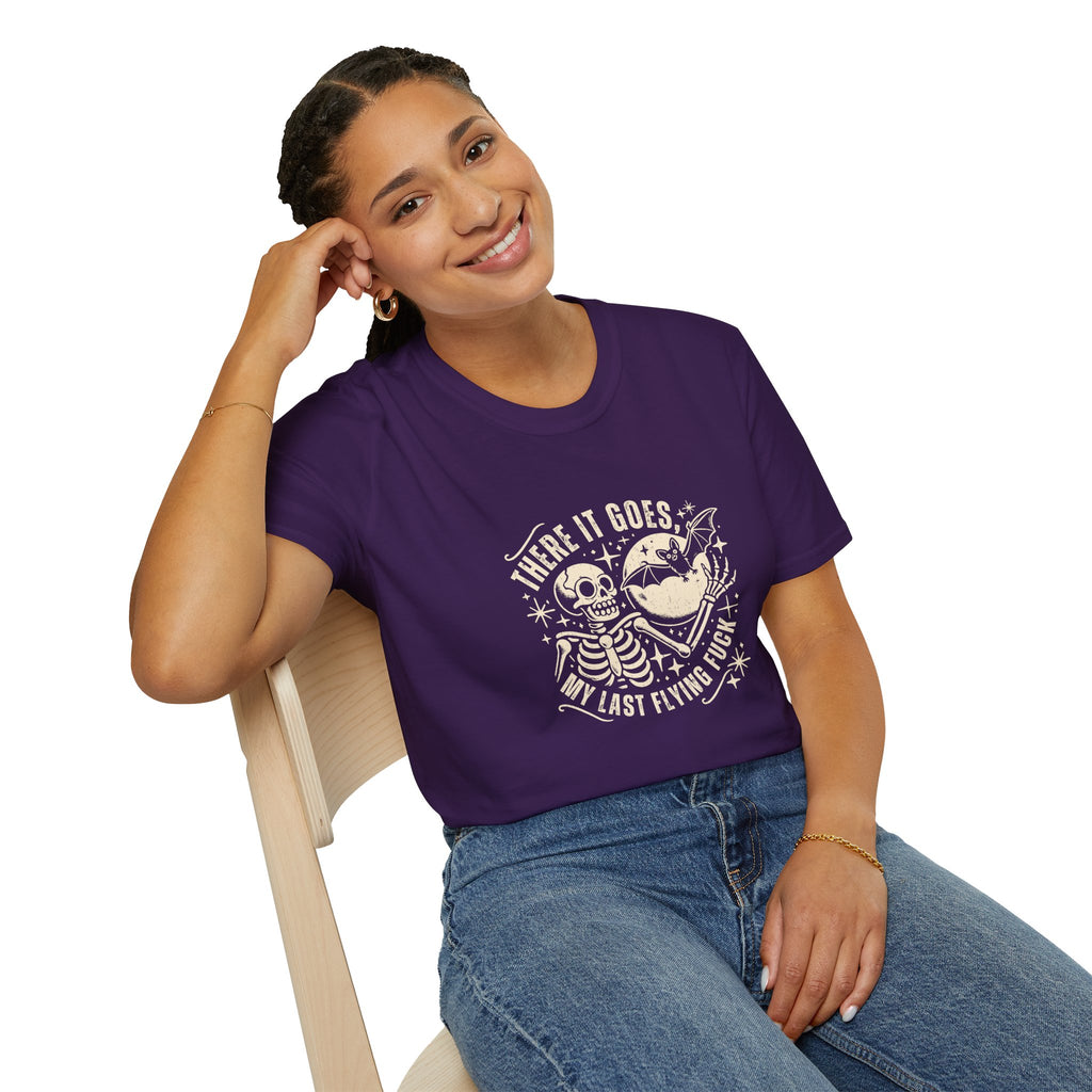 There It Goes Skull Moon & Bat T-Shirt — Cute Halloween Gift for Women Graphic Tee