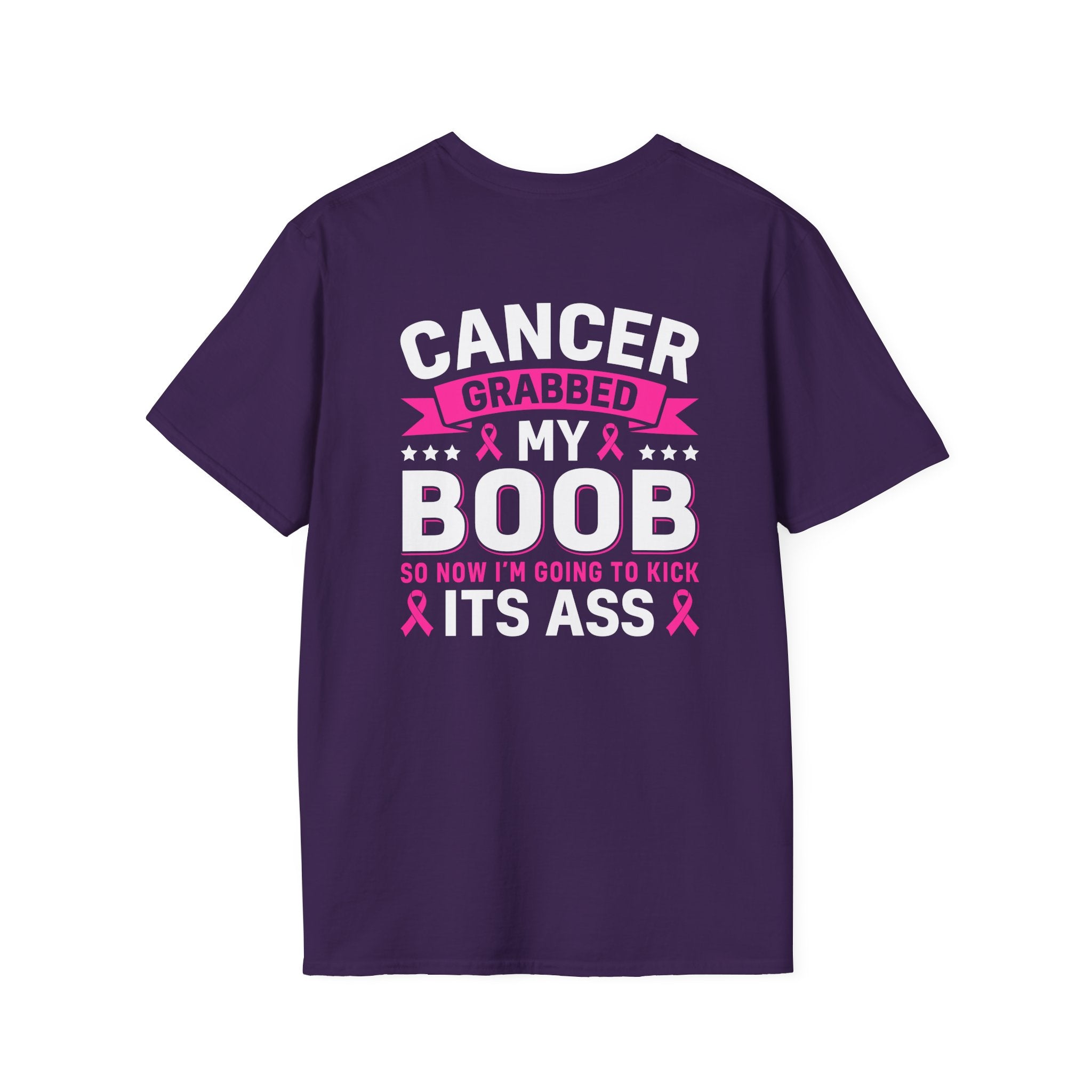 Cancer Grabbed My Boob Now I'm Going to Kick Its Ass T-Shirt — Funny Breast Cancer Awareness Gift