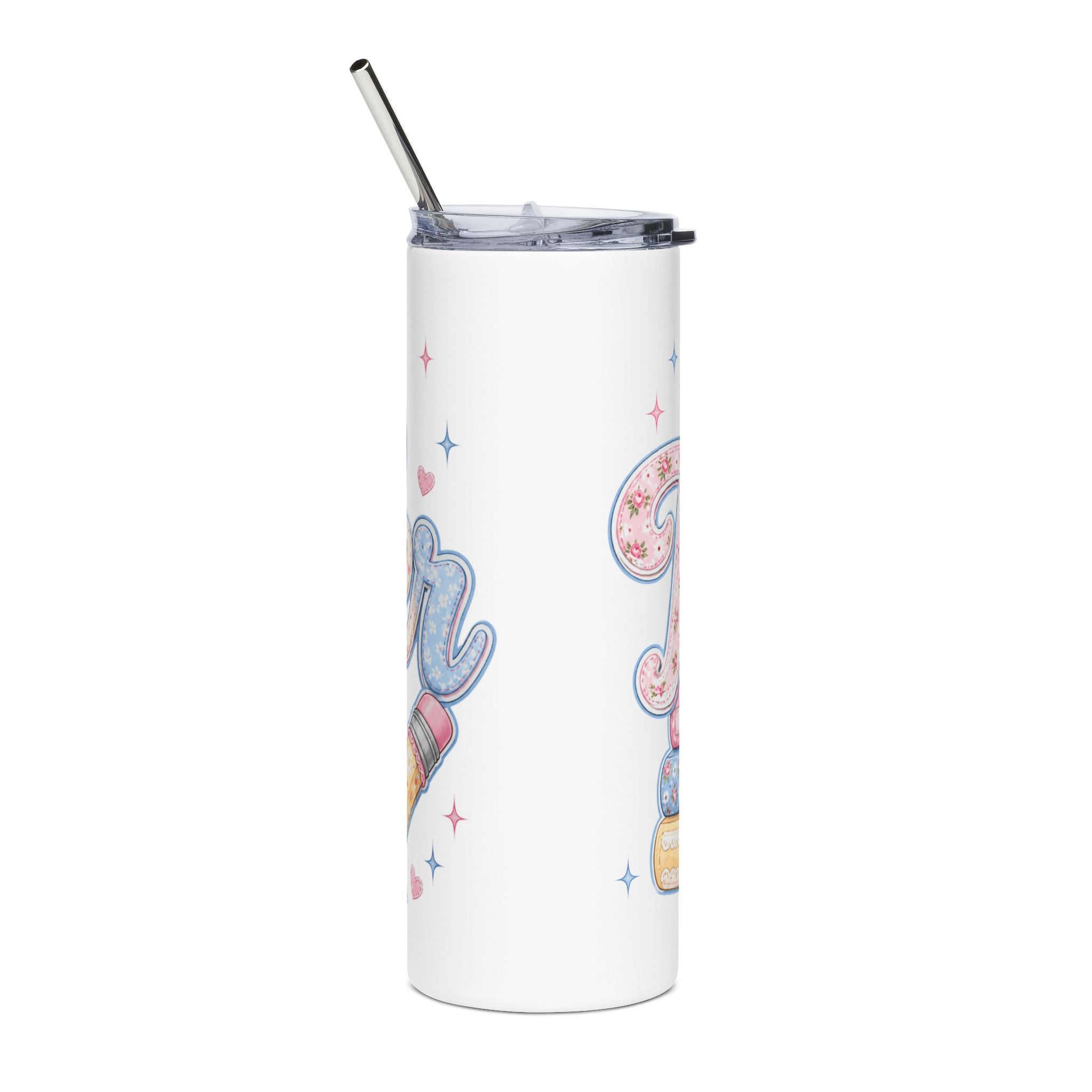 Cute Pastel Books & Apple Teacher Tumbler — Cute Appreciation Gift for Teachers 20oz
