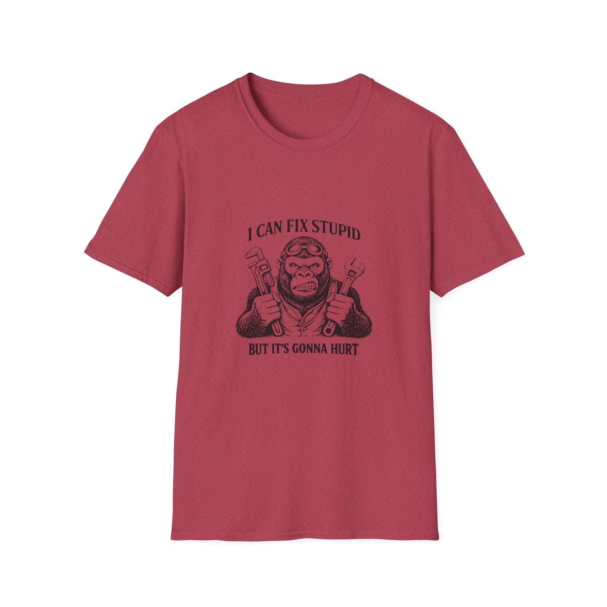 I Can Fix Stupid T-Shirt — Funny Mechanic Gift for Him Monkey Graphic Tee
