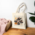 Halloween Bat Pumpkin Canvas Tote Bag — Cute Spooky Gift for Her Cotton Shopper