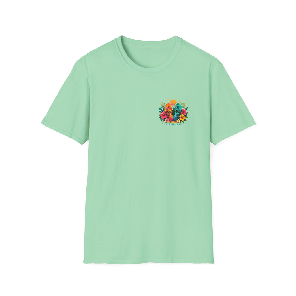 Floral Surf Chest Print T-Shirt — Cute Beach Gift for Women Graphic Tee