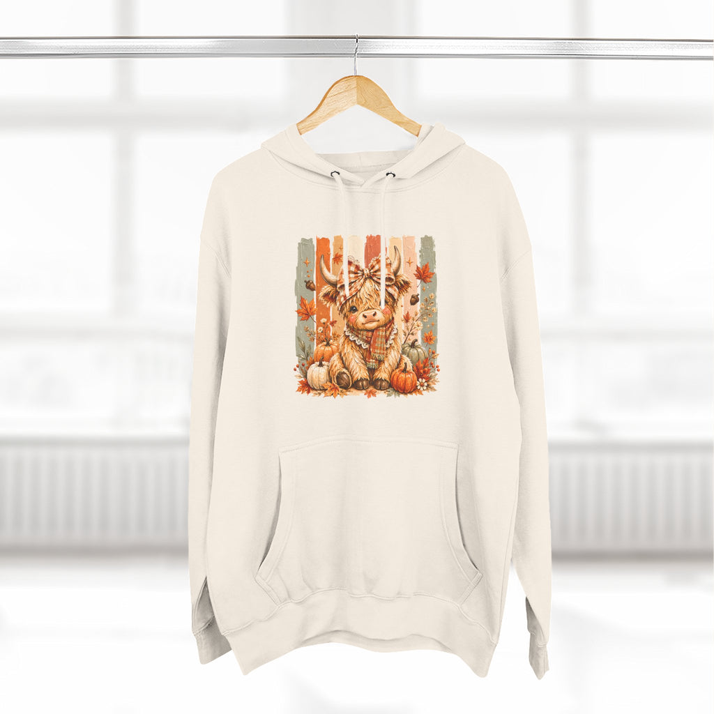 Autumn Pumpkin Cow Hoodie — Cute Fall Gift for Women Cozy Graphic Pullover