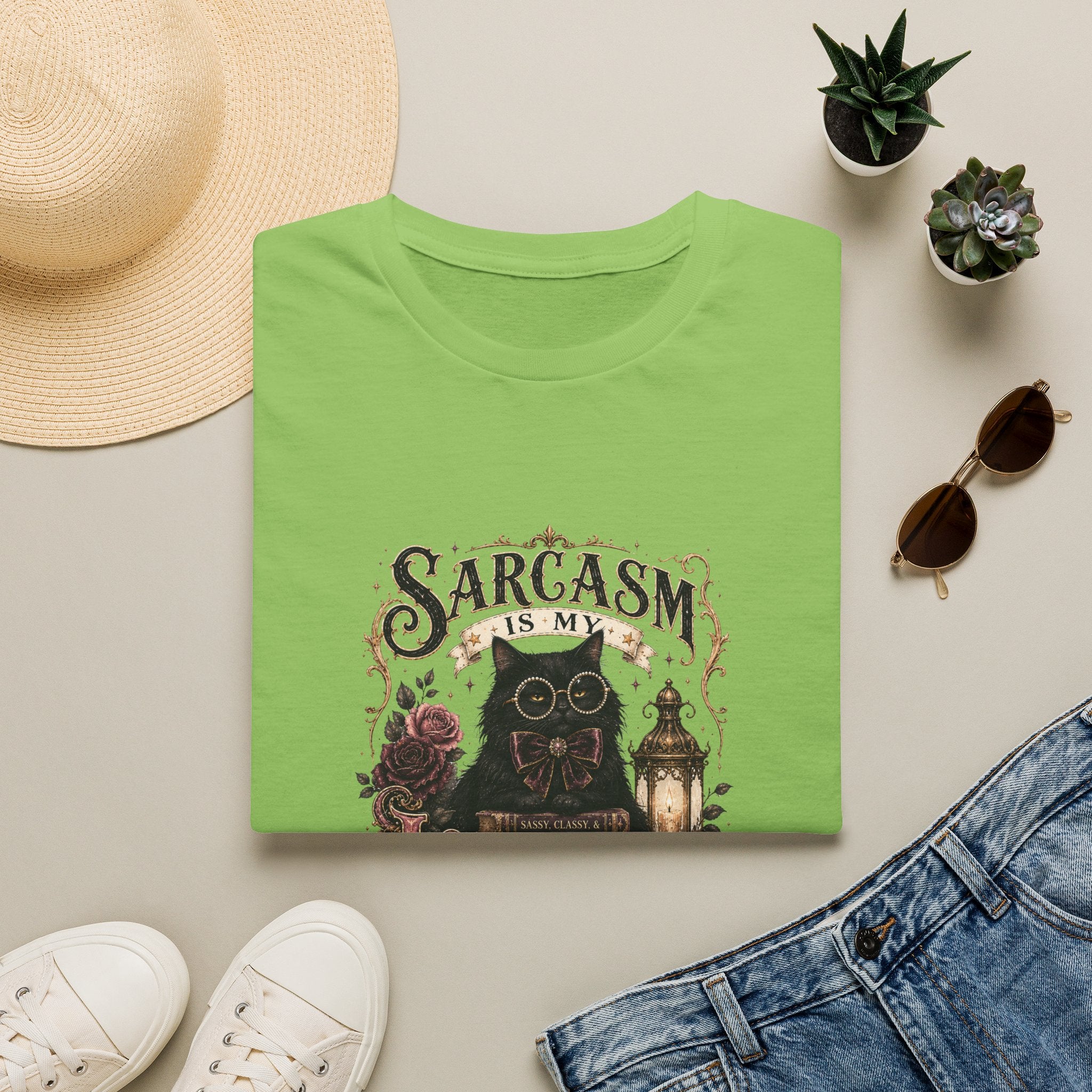 Sarcasm Is My Love Language Cat T-Shirt — Funny Gift for Her Vintage Graphic Tee