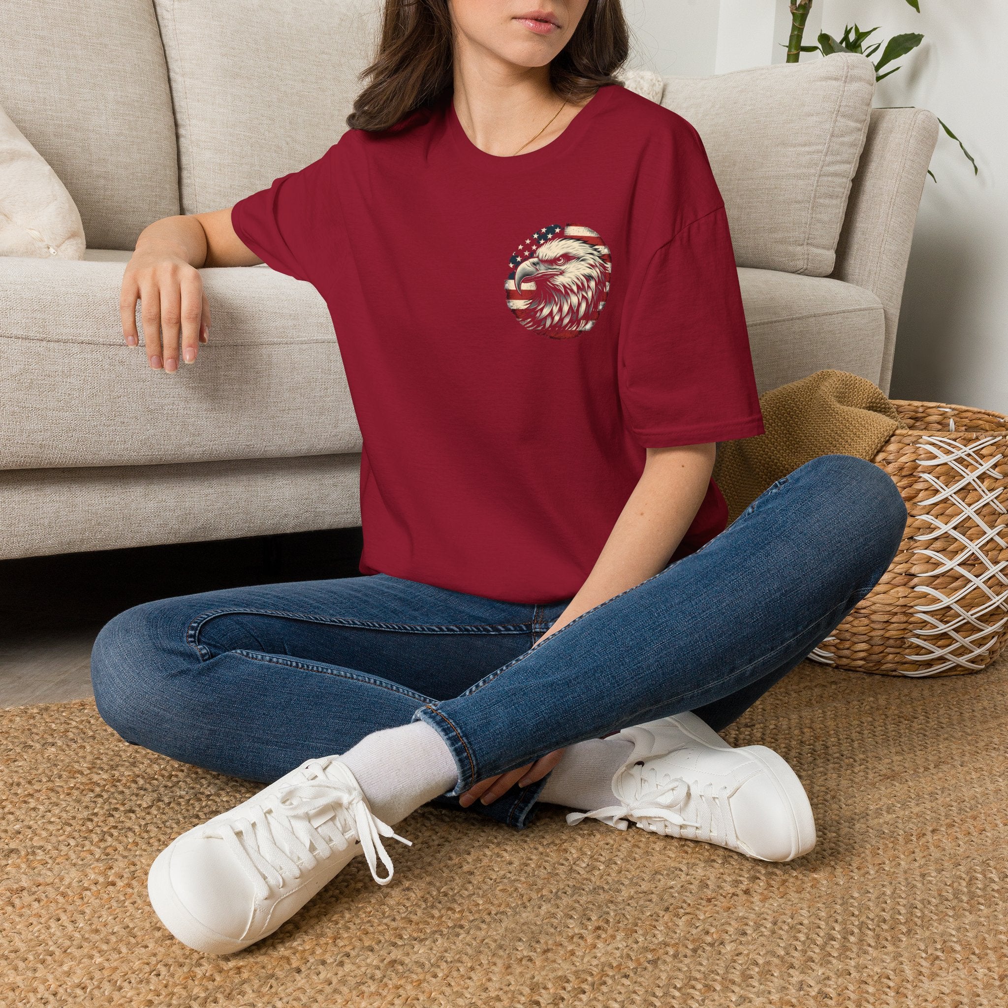 Patriotic Bald Eagle T-Shirt — American Flag Gift for Him Fourth of July Graphic Tee