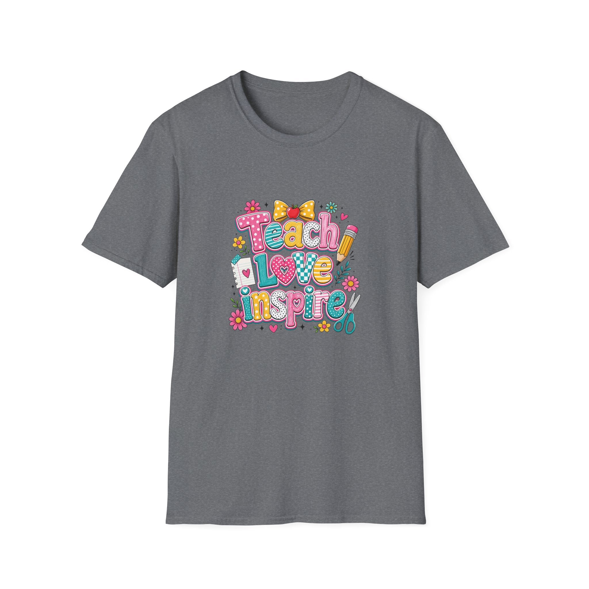 Teach Love Inspire T-Shirt — Cute Colorful Teacher Gift School Appreciation Tee