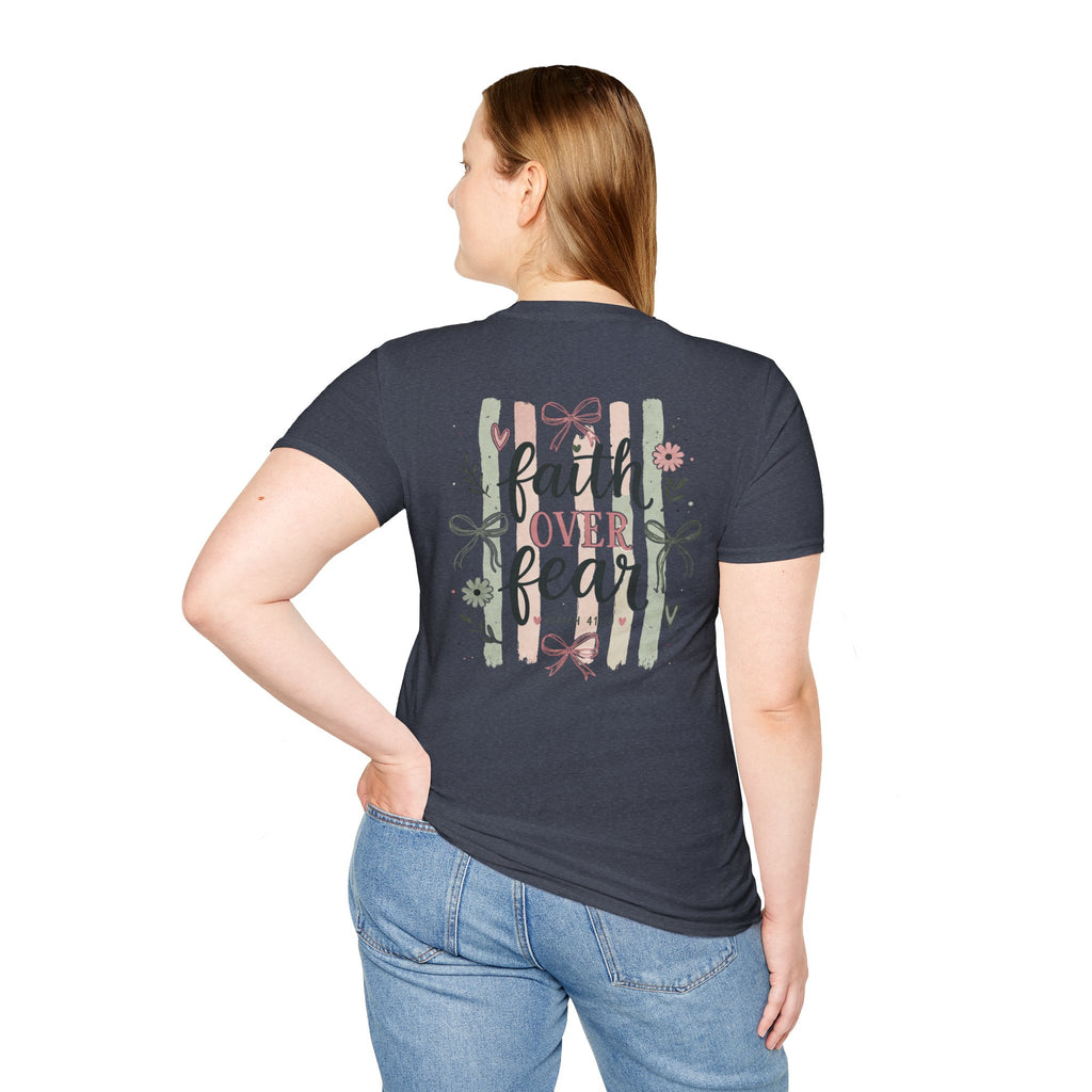 Faith Over Fear T-Shirt — Inspirational Christian Gift for Women Everyday Graphic Tee