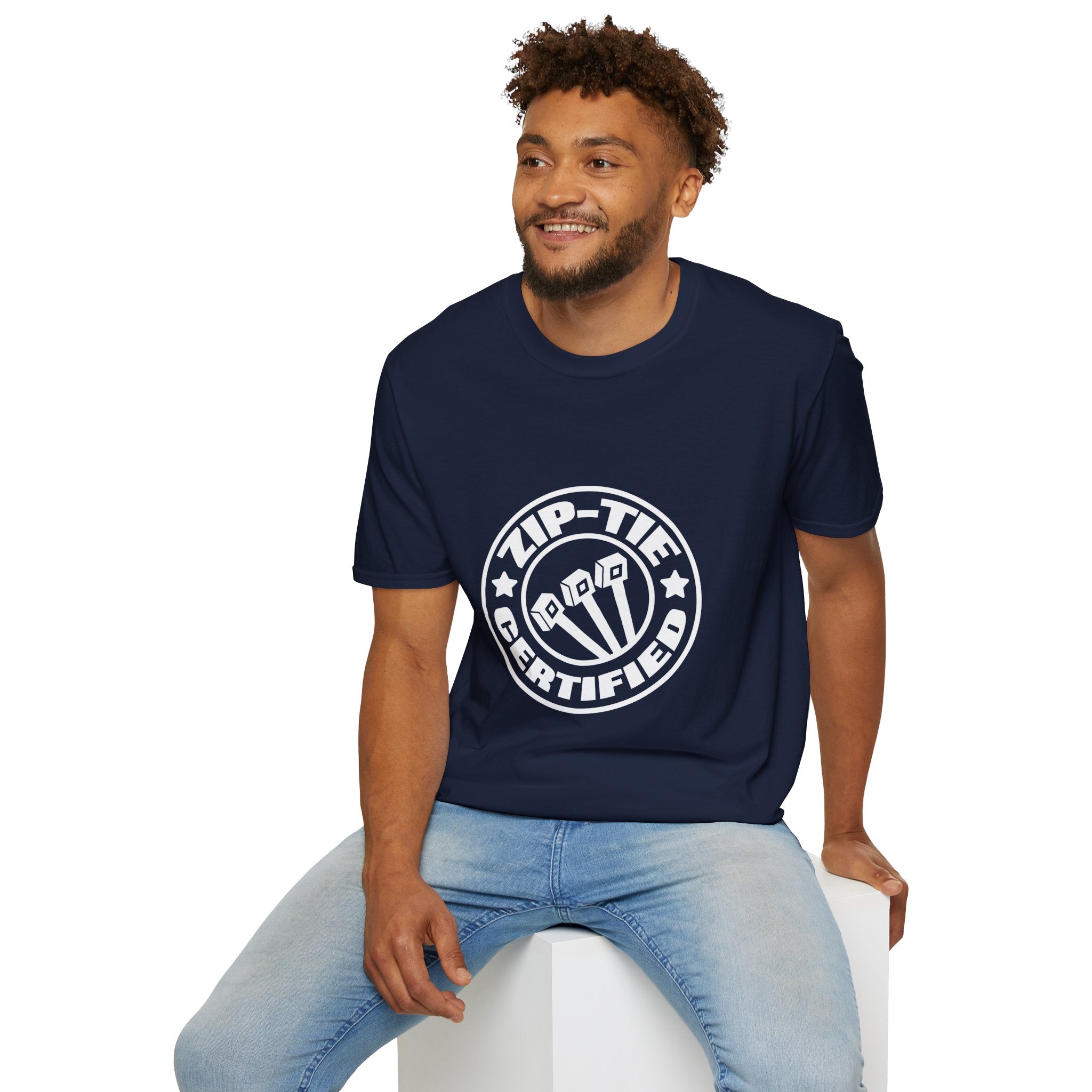 Zip-Tie Certified T-Shirt — Funny Handyman Gift for Him Bold Graphic Tee