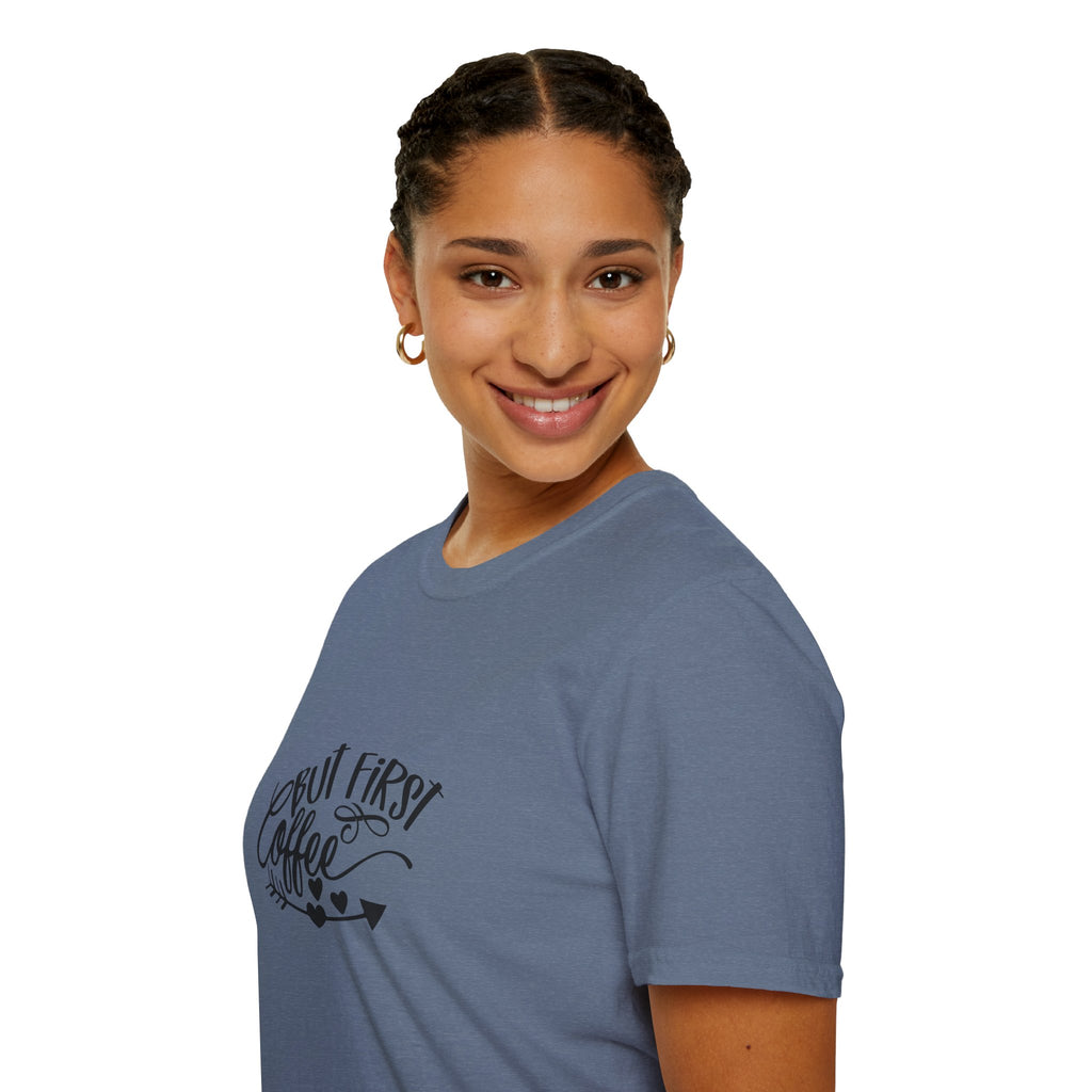 But First Coffee T-Shirt — Funny Gift for Coffee Lovers Women's Graphic Tee