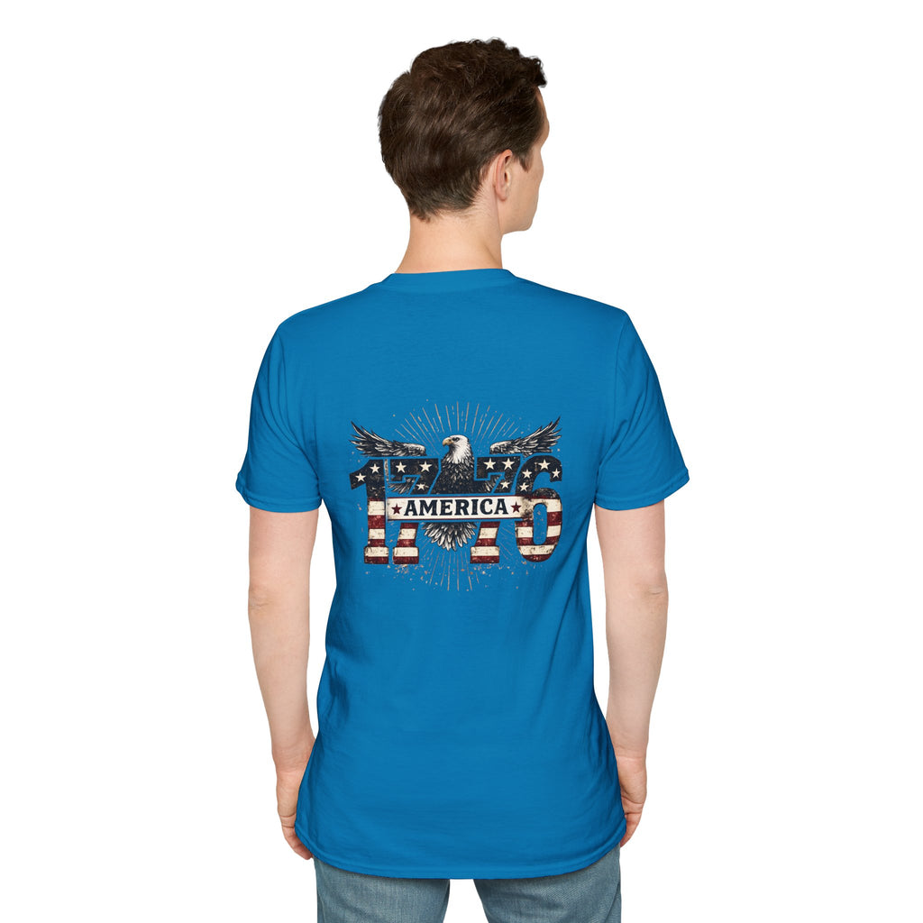 1776 American Flag Eagle T-Shirt — Vintage Patriotic Gift for Him Fourth of July Tee