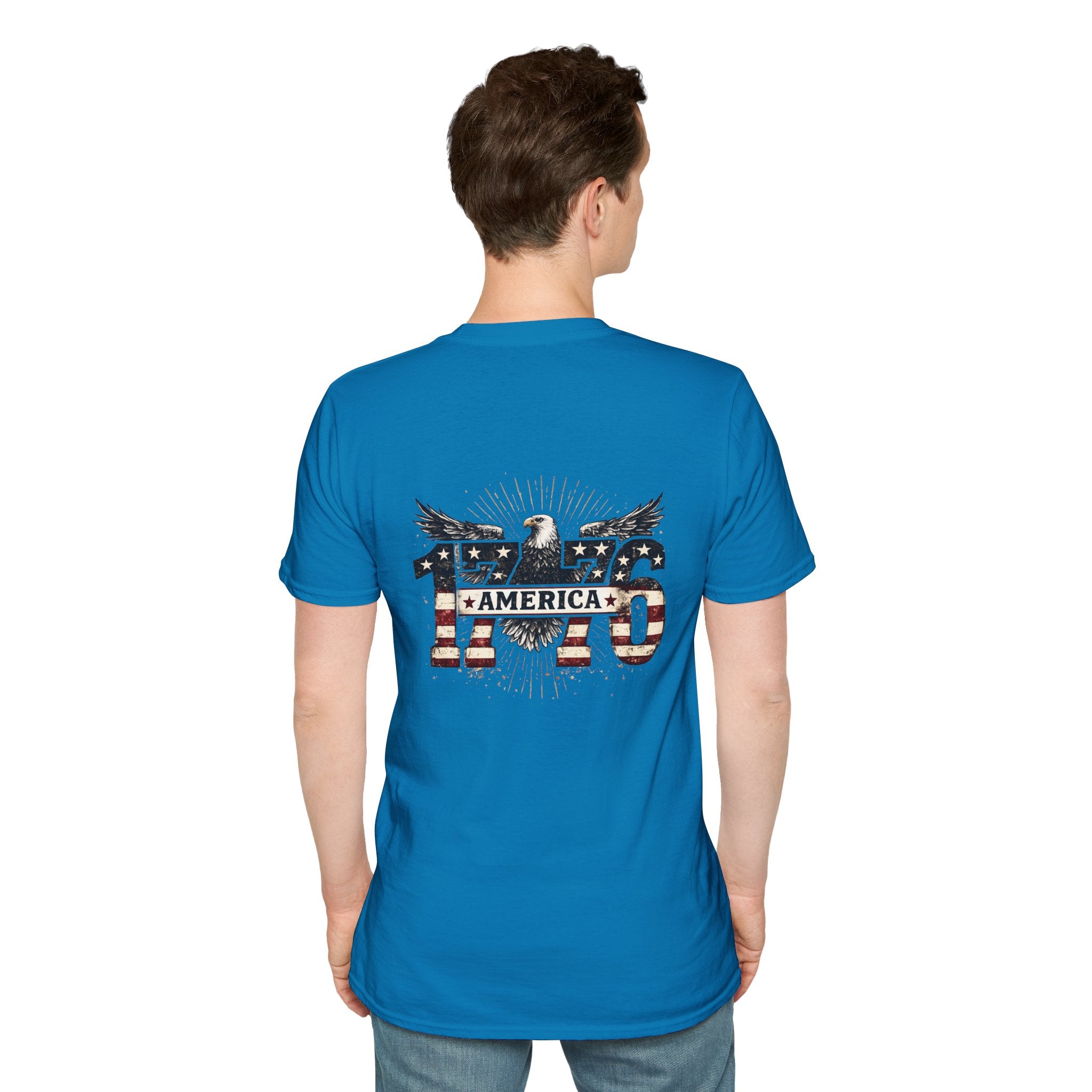 1776 American Flag Eagle T-Shirt — Vintage Patriotic Gift for Him Fourth of July Tee