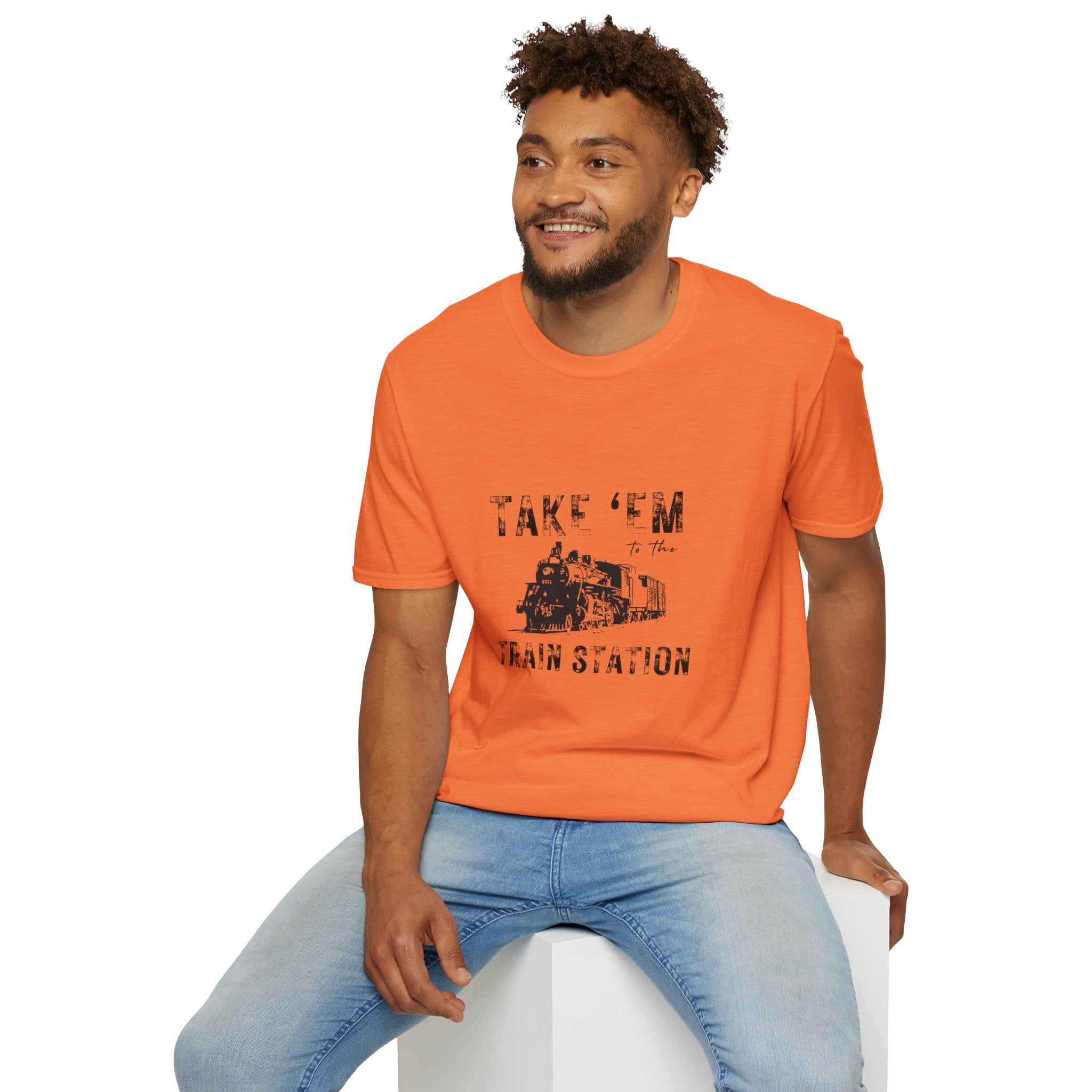 Take 'Em to the Train Station T-Shirt — Funny Sarcastic Gift Vintage Engine Graphic Tee