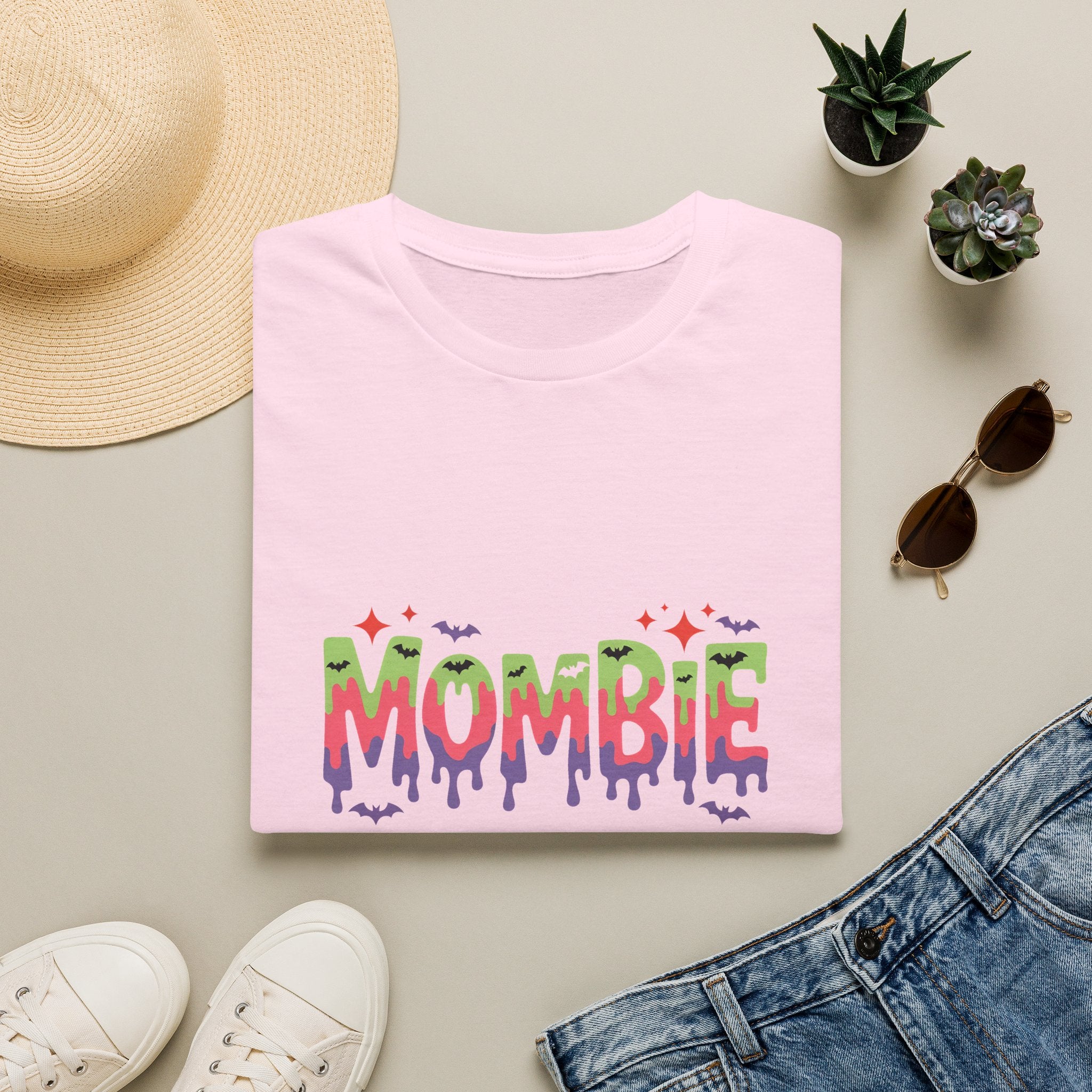 Mombie Halloween T-Shirt — Funny Zombie Mom Gift for Her Neon Graphic Tee