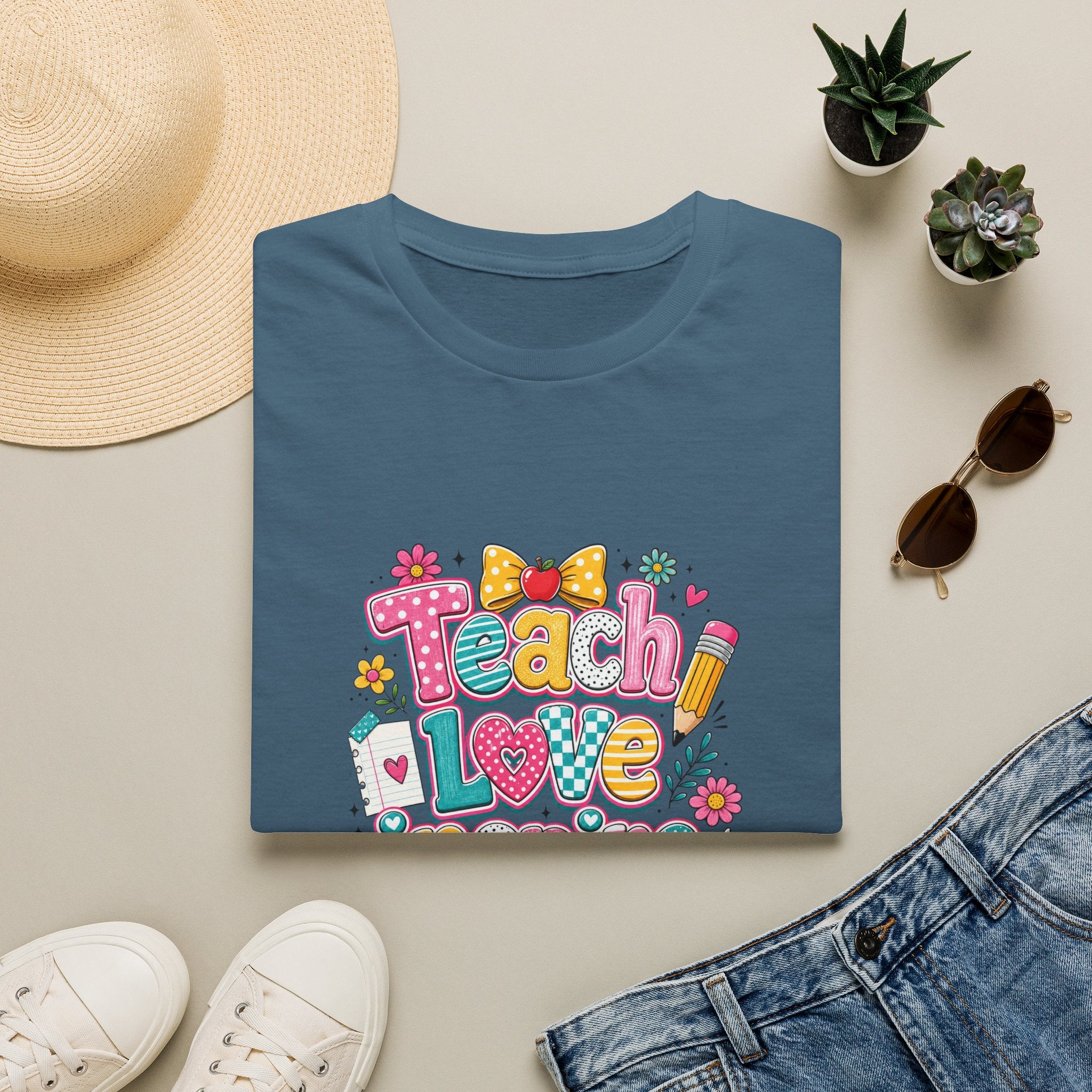 Teach Love Inspire T-Shirt — Cute Colorful Teacher Gift School Appreciation Tee