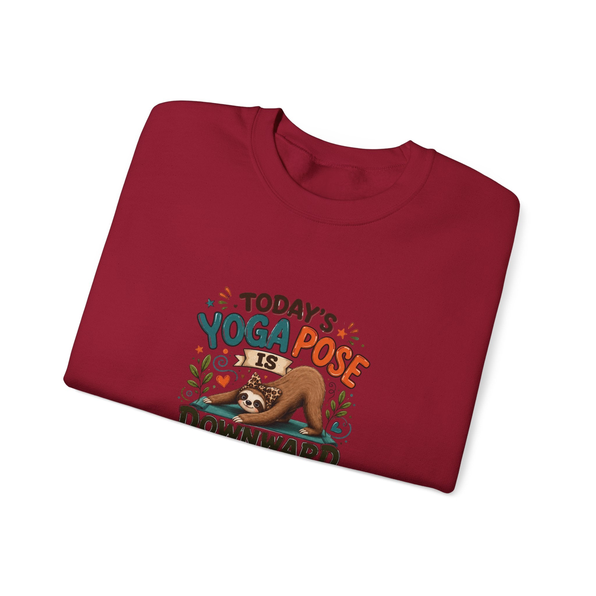 Downward Spiral Sloth Sweatshirt — Funny Lazy Gift for Her Yoga Pose Crewneck