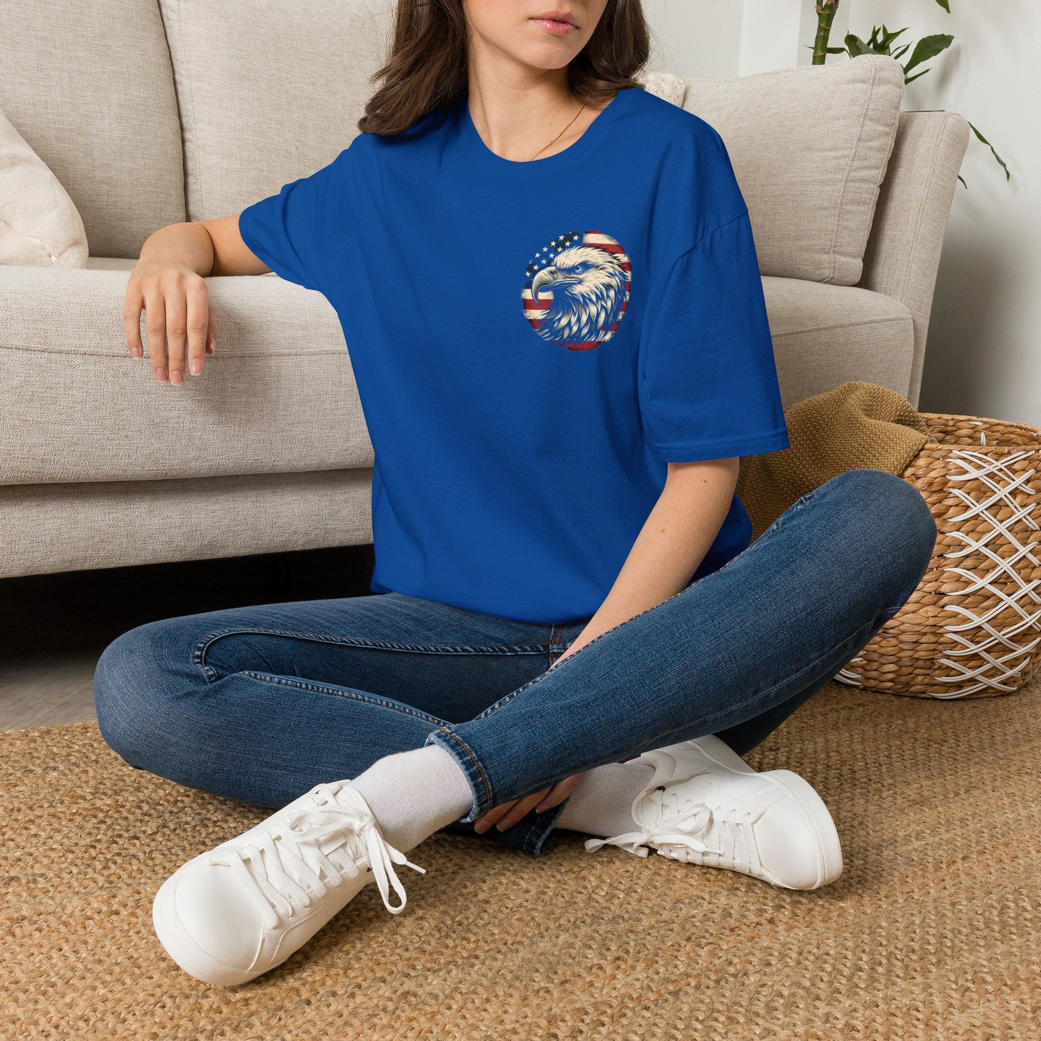 Patriotic Bald Eagle T-Shirt — American Flag Gift for Him Fourth of July Graphic Tee
