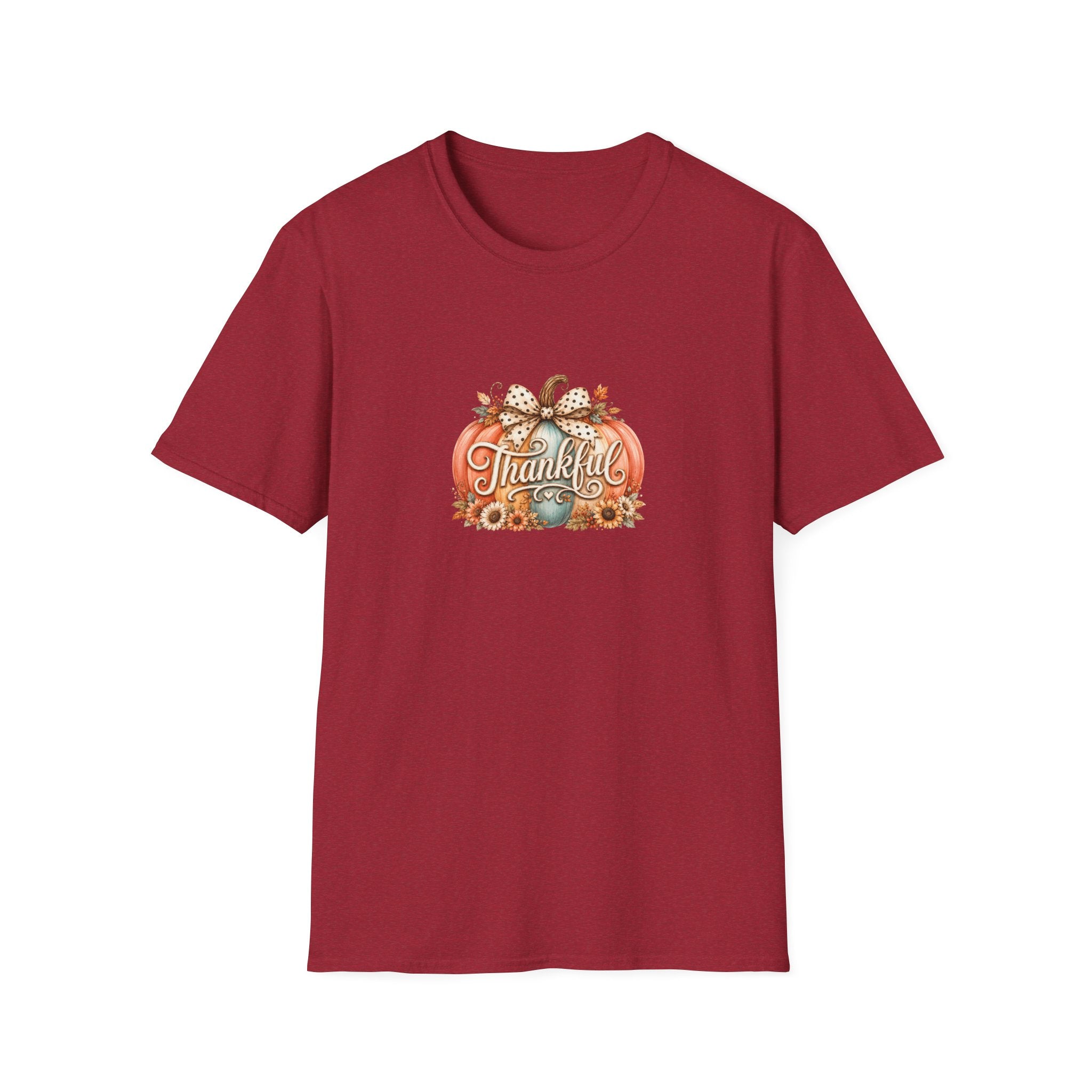 Thankful Pumpkin T-Shirt — Cute Fall Thanksgiving Gift for Women Graphic Tee