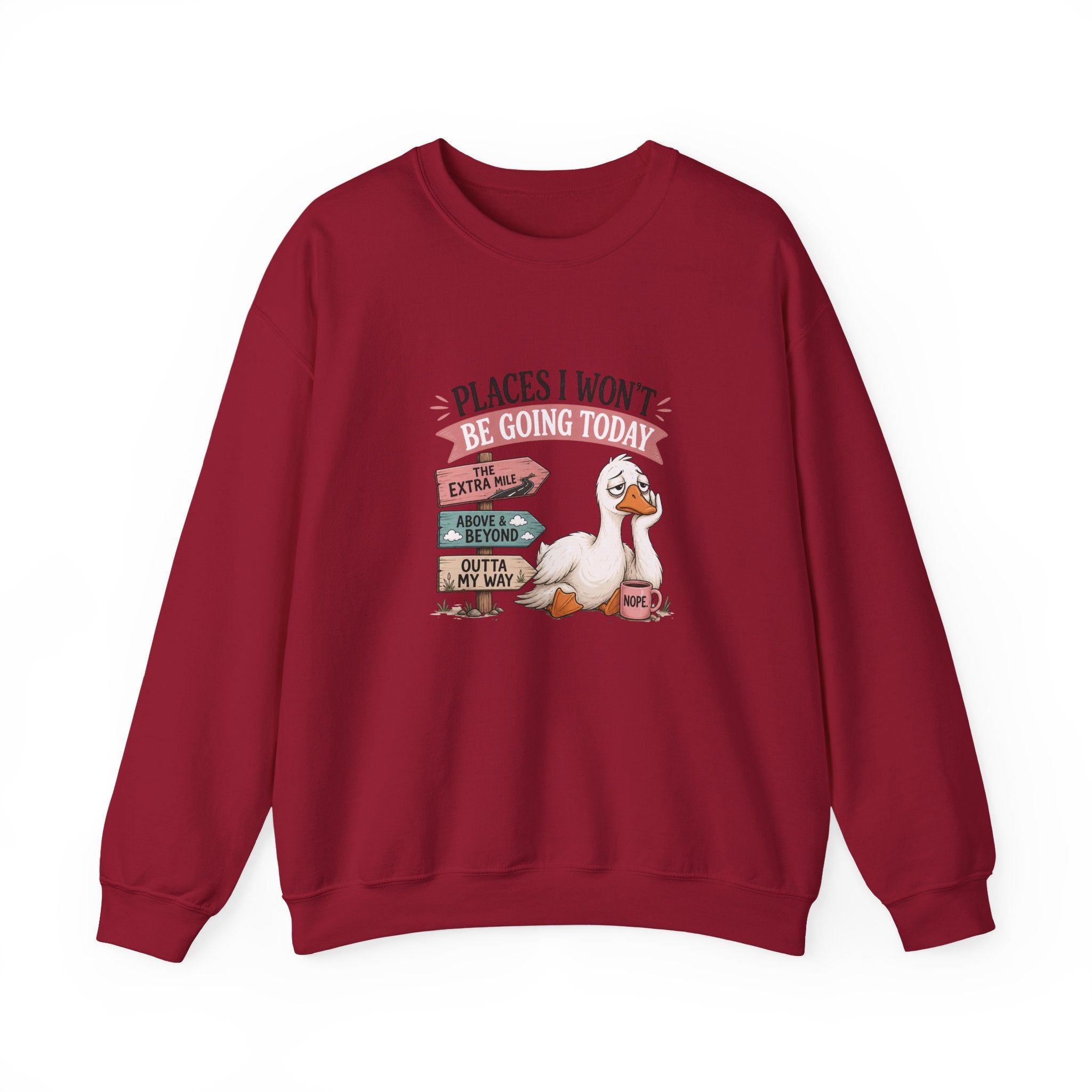 Places I Won't Be Going Today Goose Sweatshirt — Funny Introvert Gift for Her Crewneck